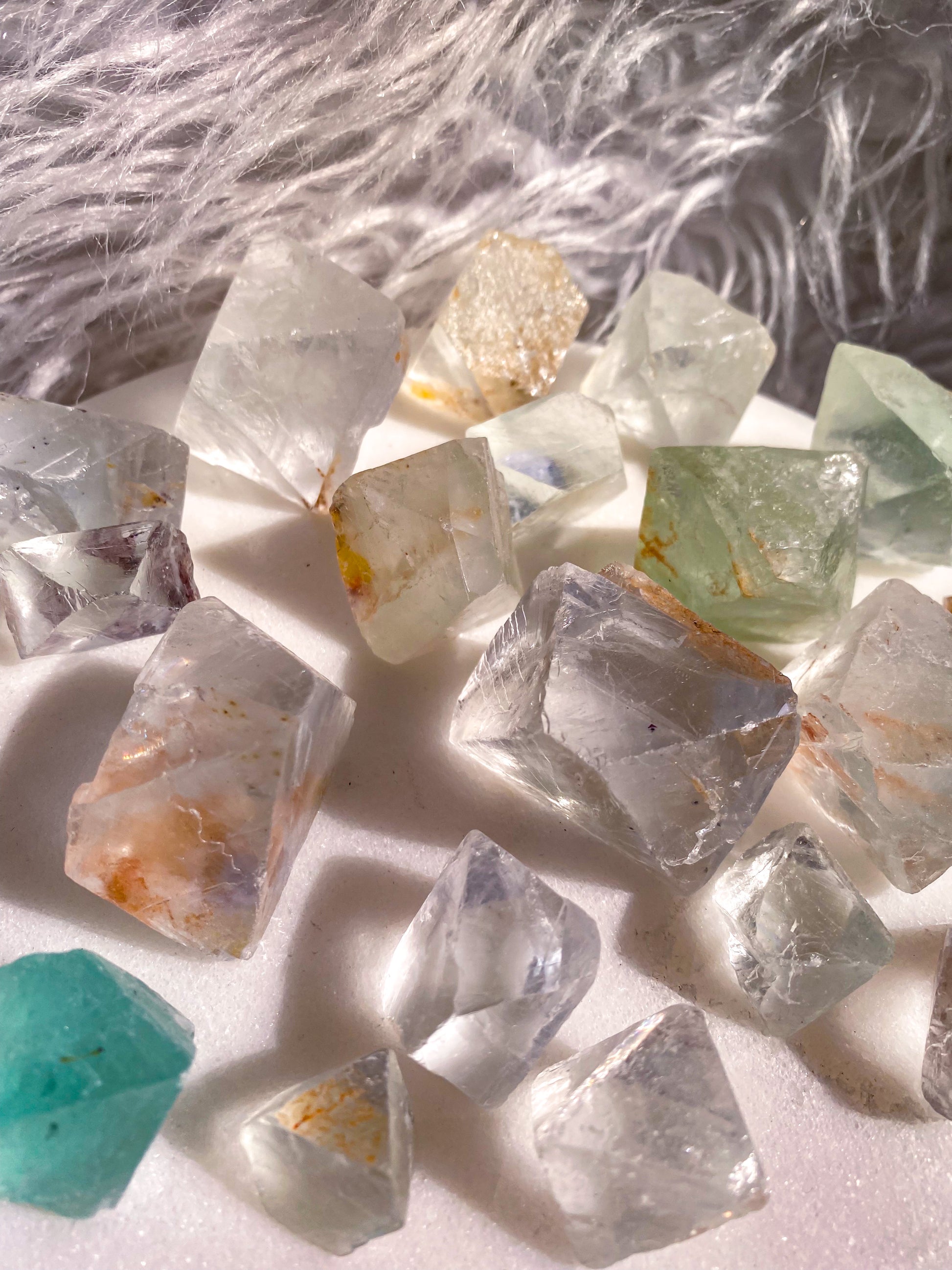 Rare Bipyramidal Octahedron Raw Fluorite
