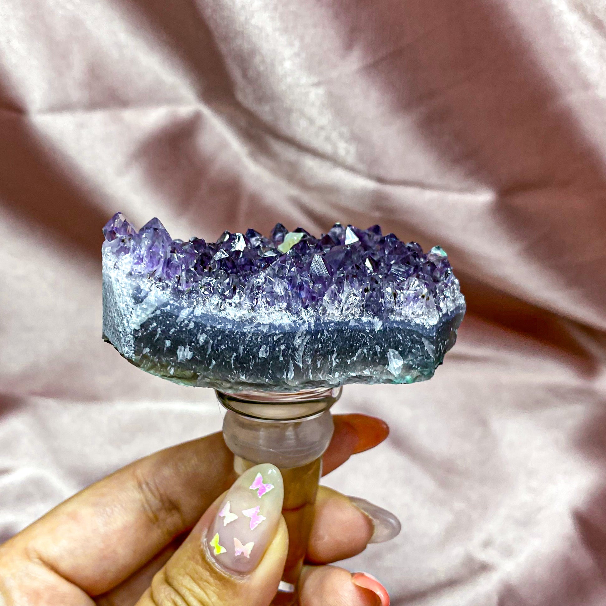 Amethyst with Calcite Wine Stopper D