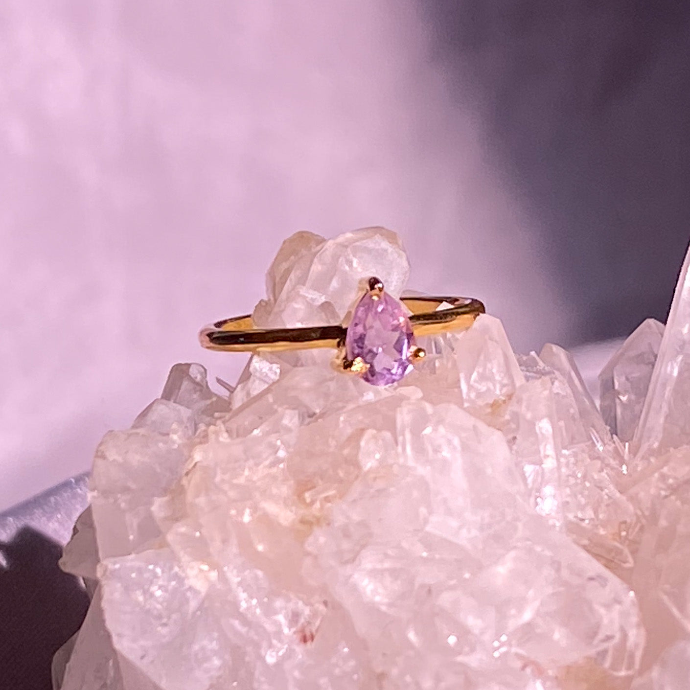 Amethyst Gemstone in Dainty Gold Filled