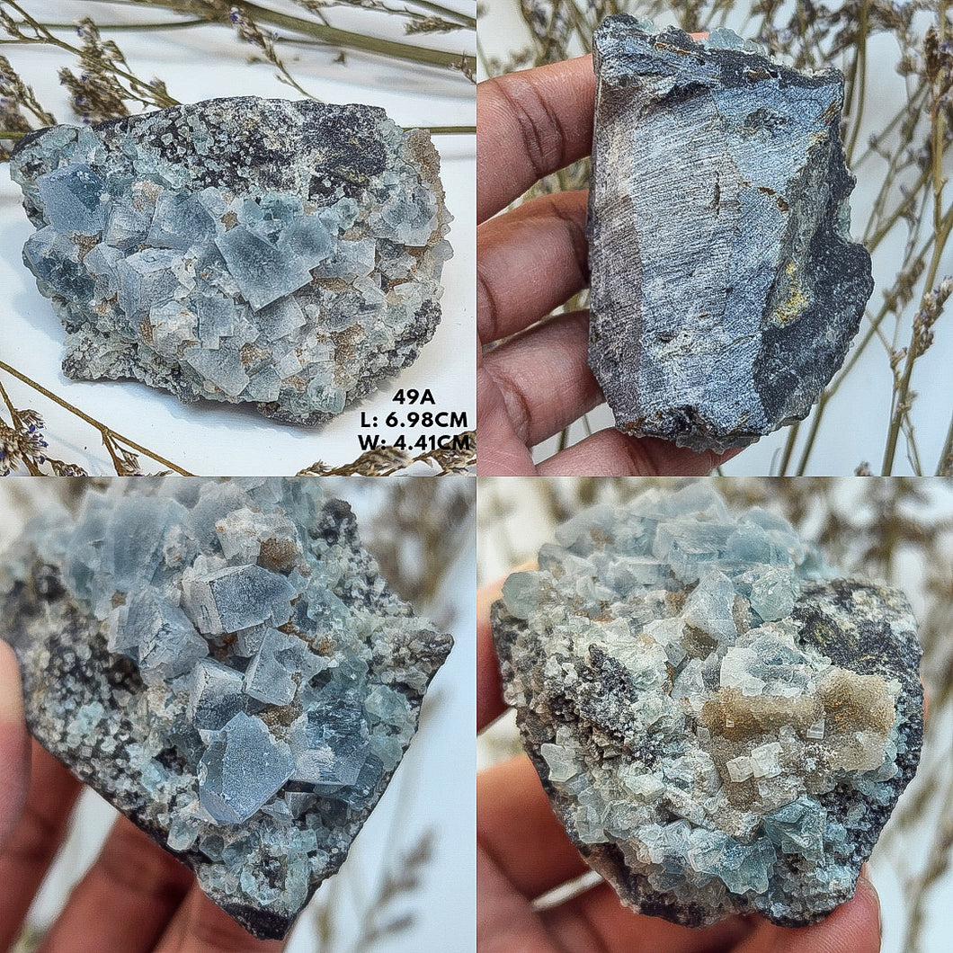Icy Blue Cubic Fluorite from Fujian