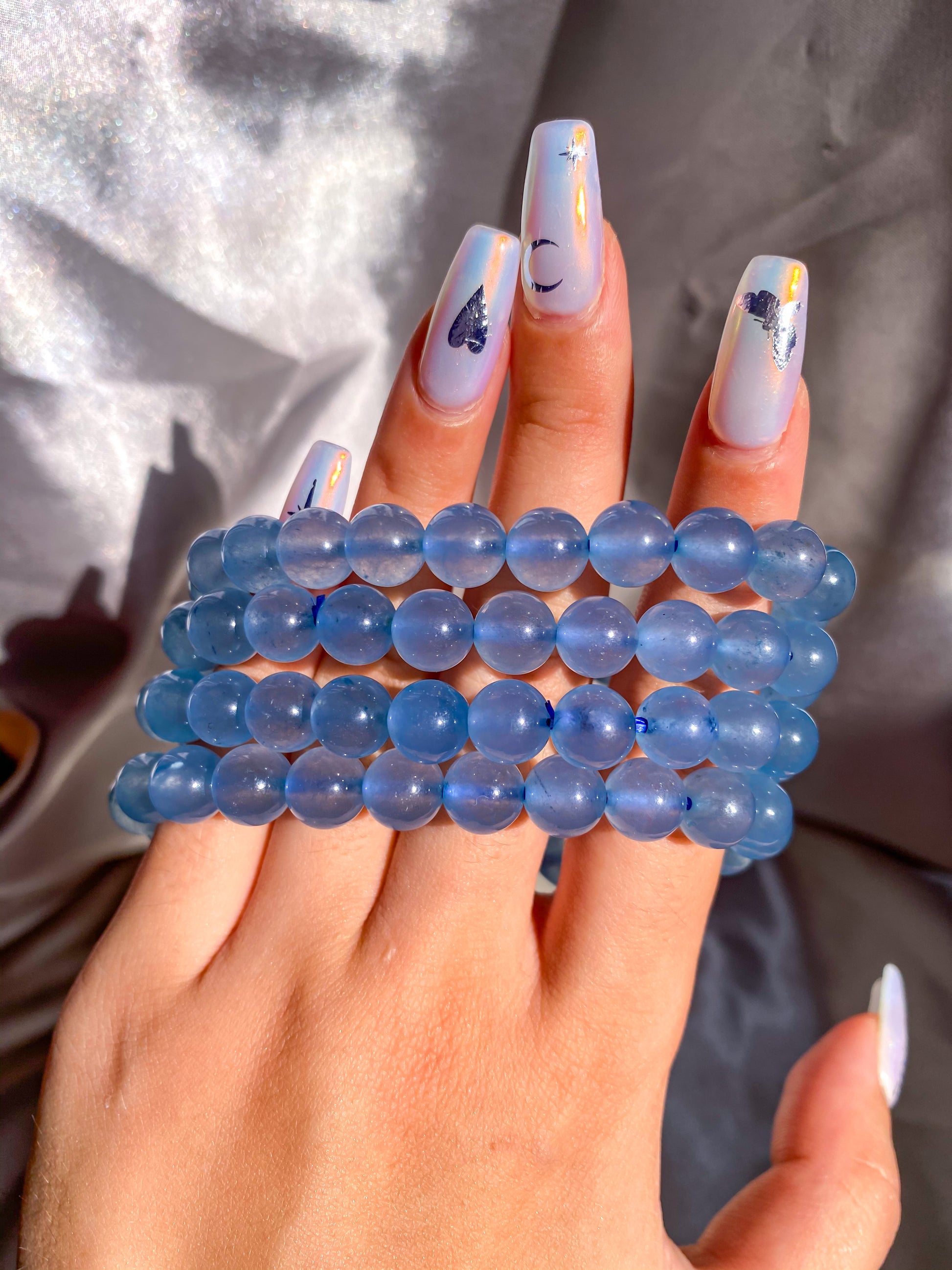 (Preorder) Blue Chalcedony Bead Bracelet