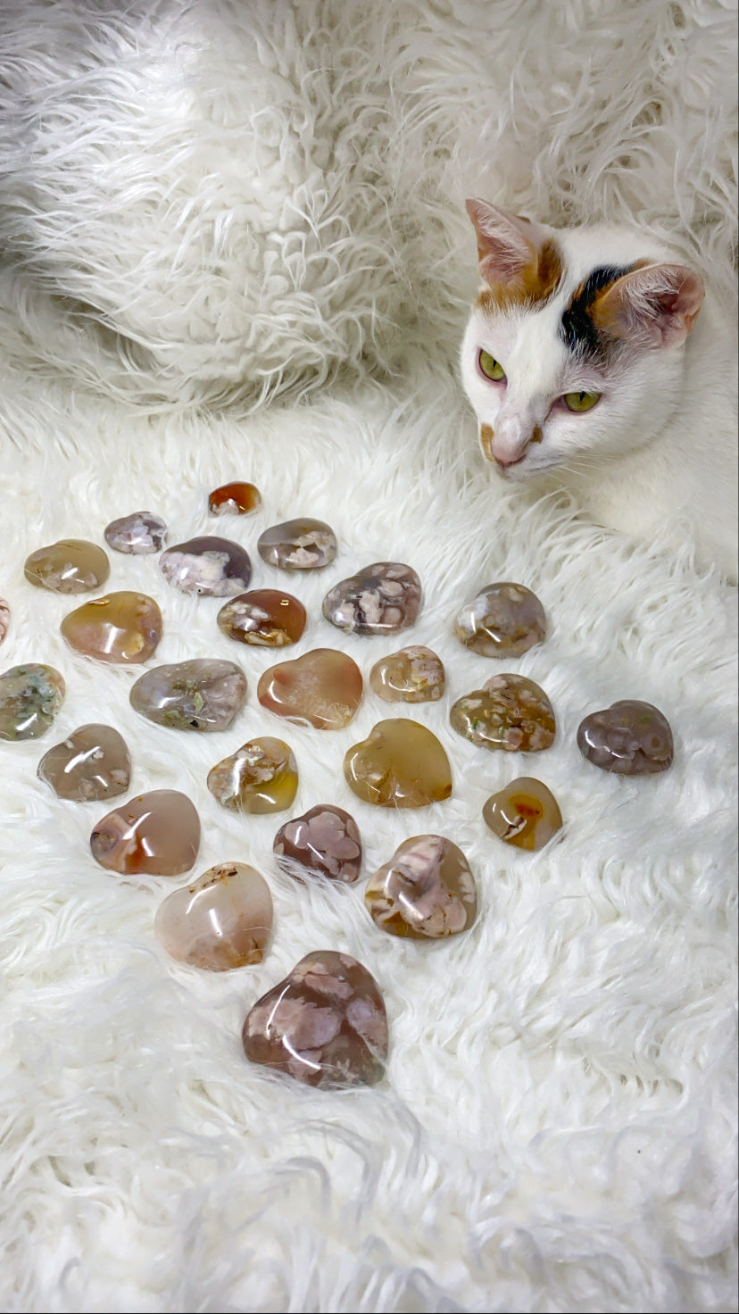 Flower Agate Pocket Heart