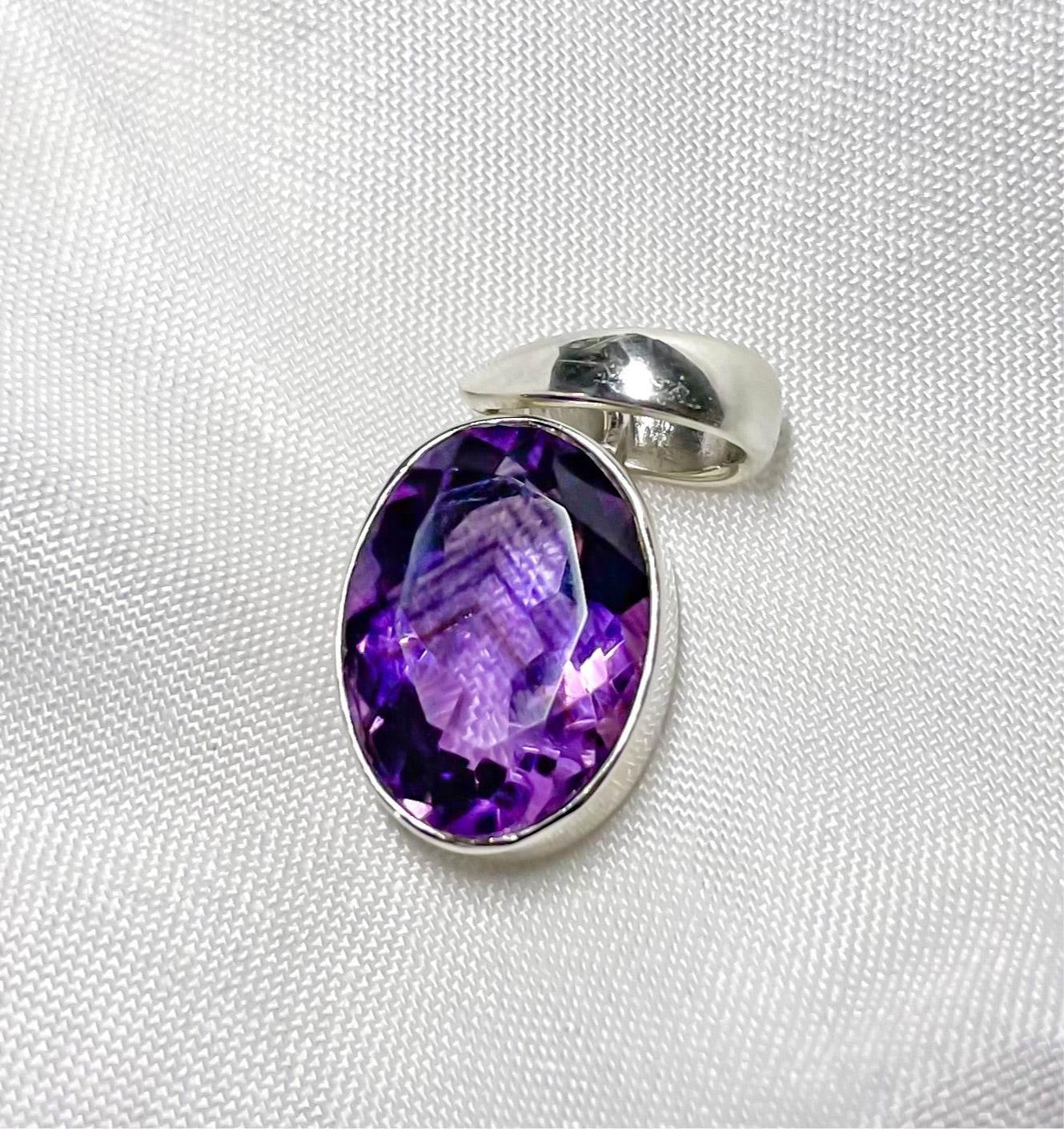 Amethyst Faceted Gemstone Pendant