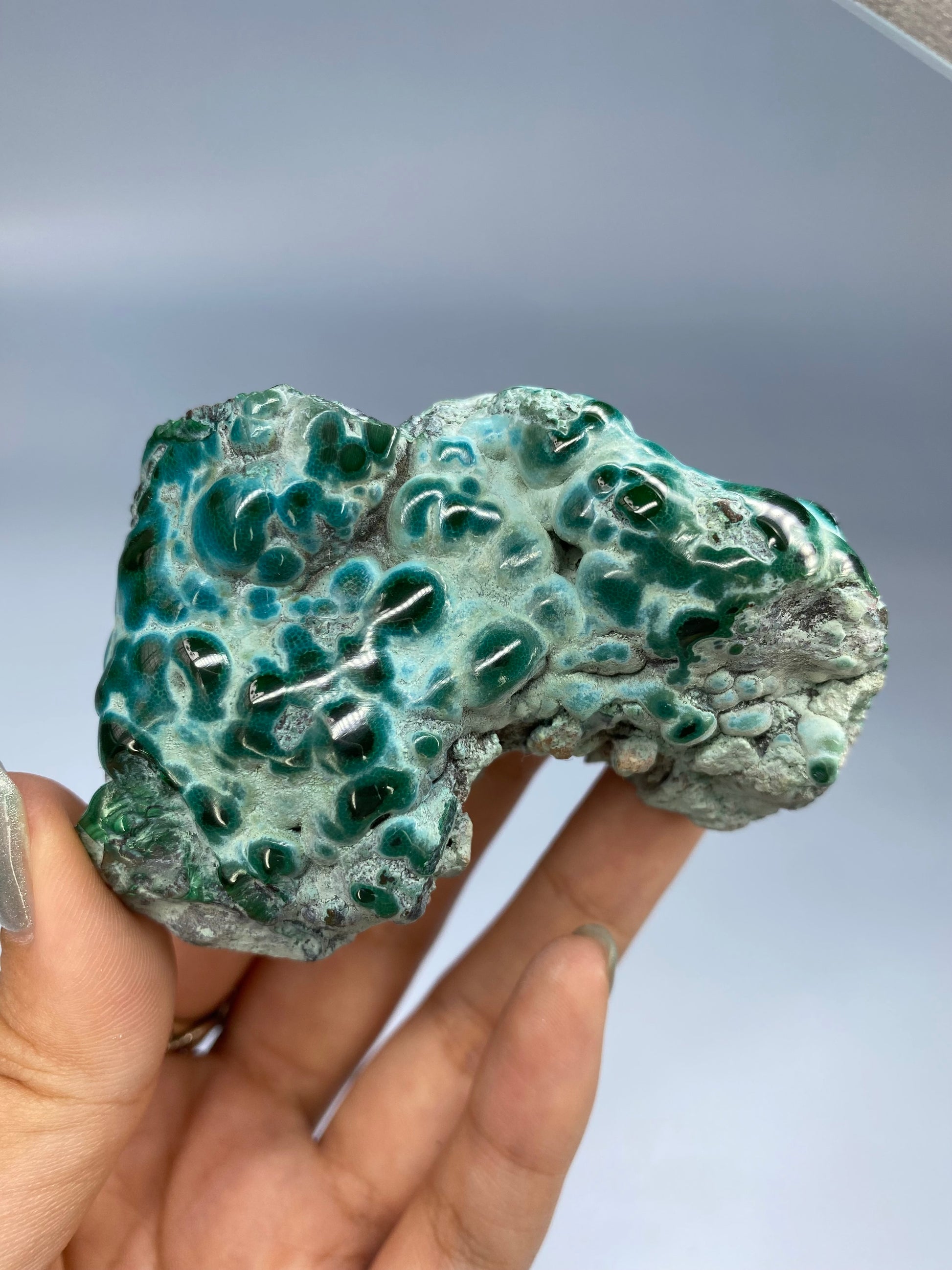 Semi-Polished Chrysocolla on Matrix B