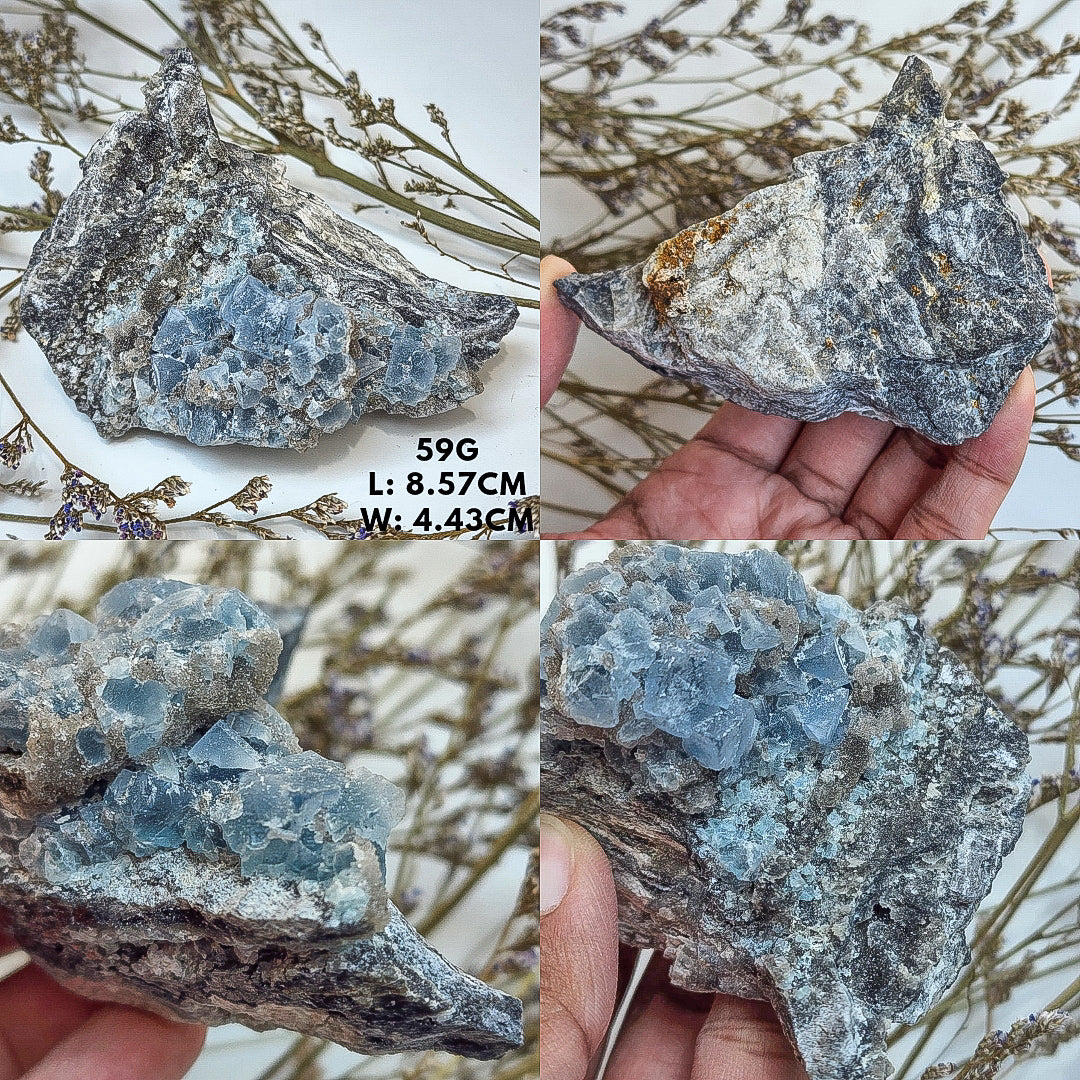 Icy Blue Cubic Fluorite from Fujian