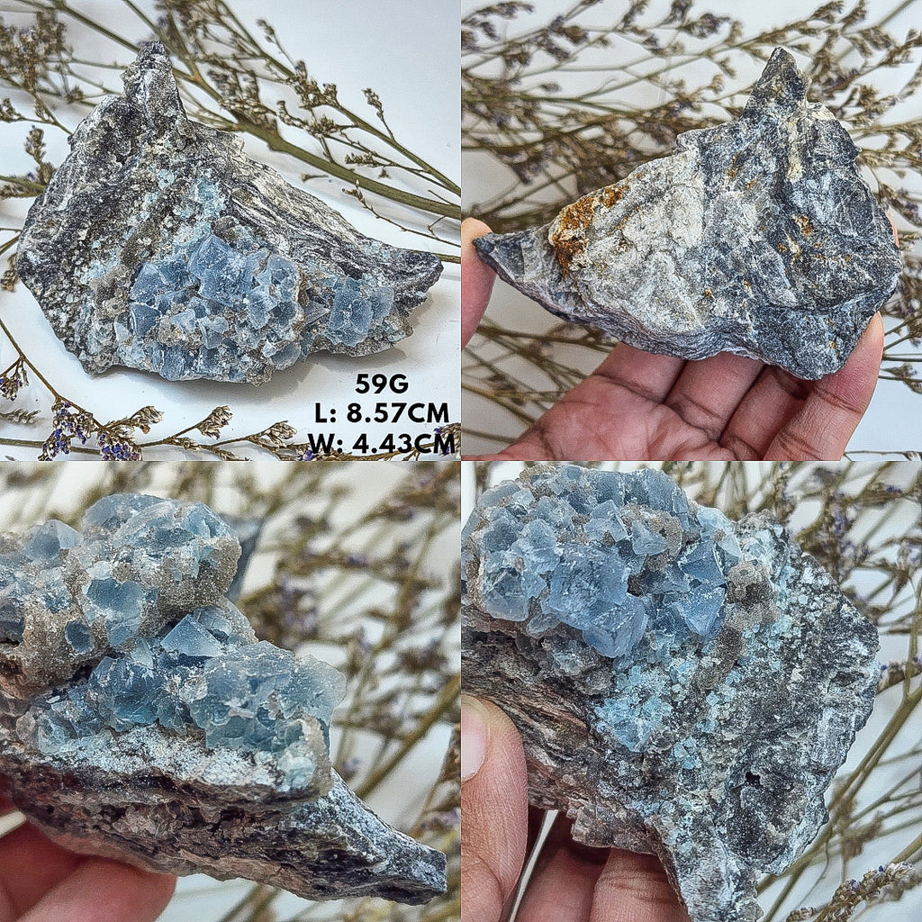 Icy Blue Cubic Fluorite from Fujian