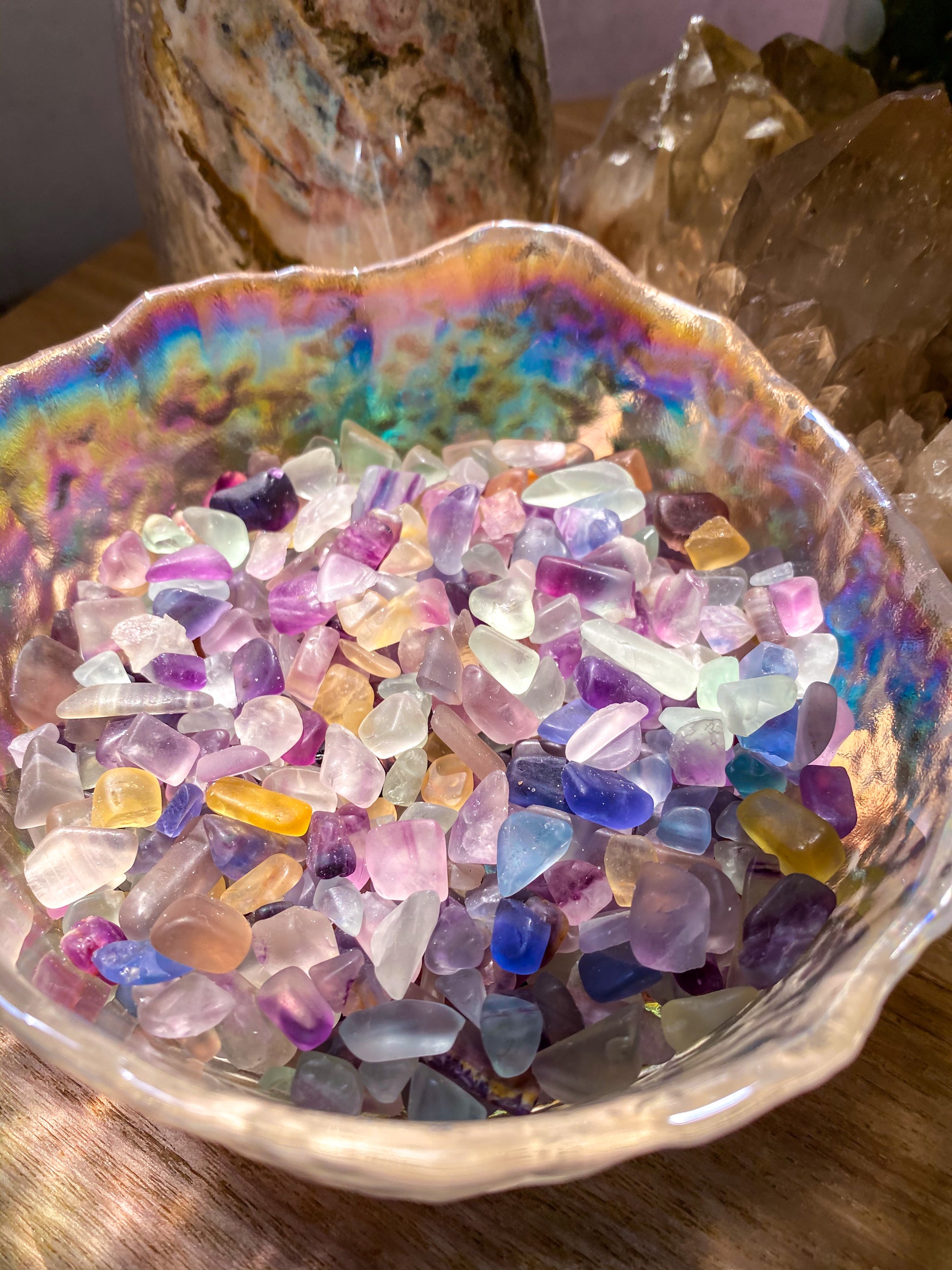 Multicolored Fluorite Chips
