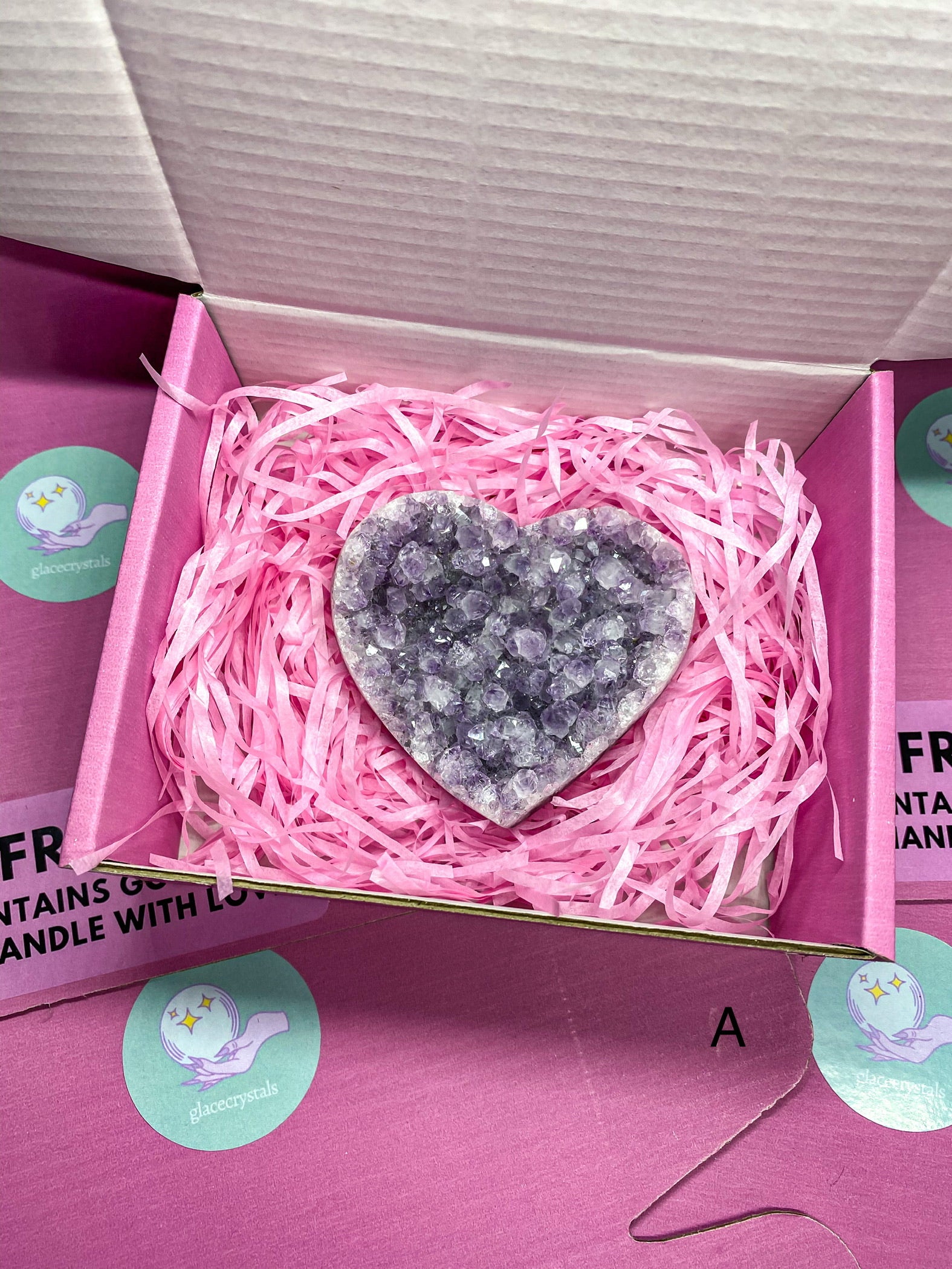 [Add-on Mini Heart] Valentine's Day Amethyst Crystal Heart Box