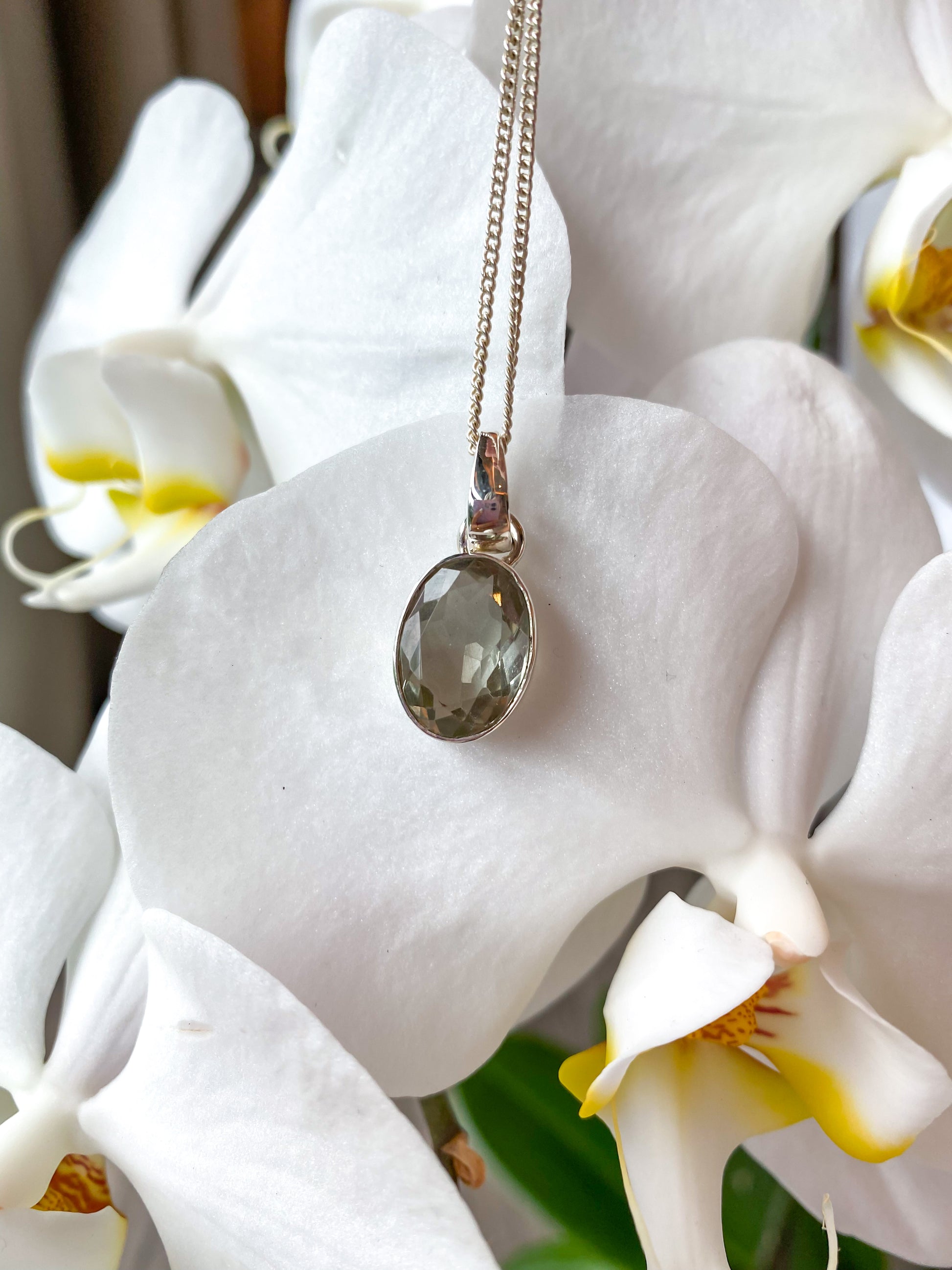 RARE Faceted Prasiolite Gemstone Pendant