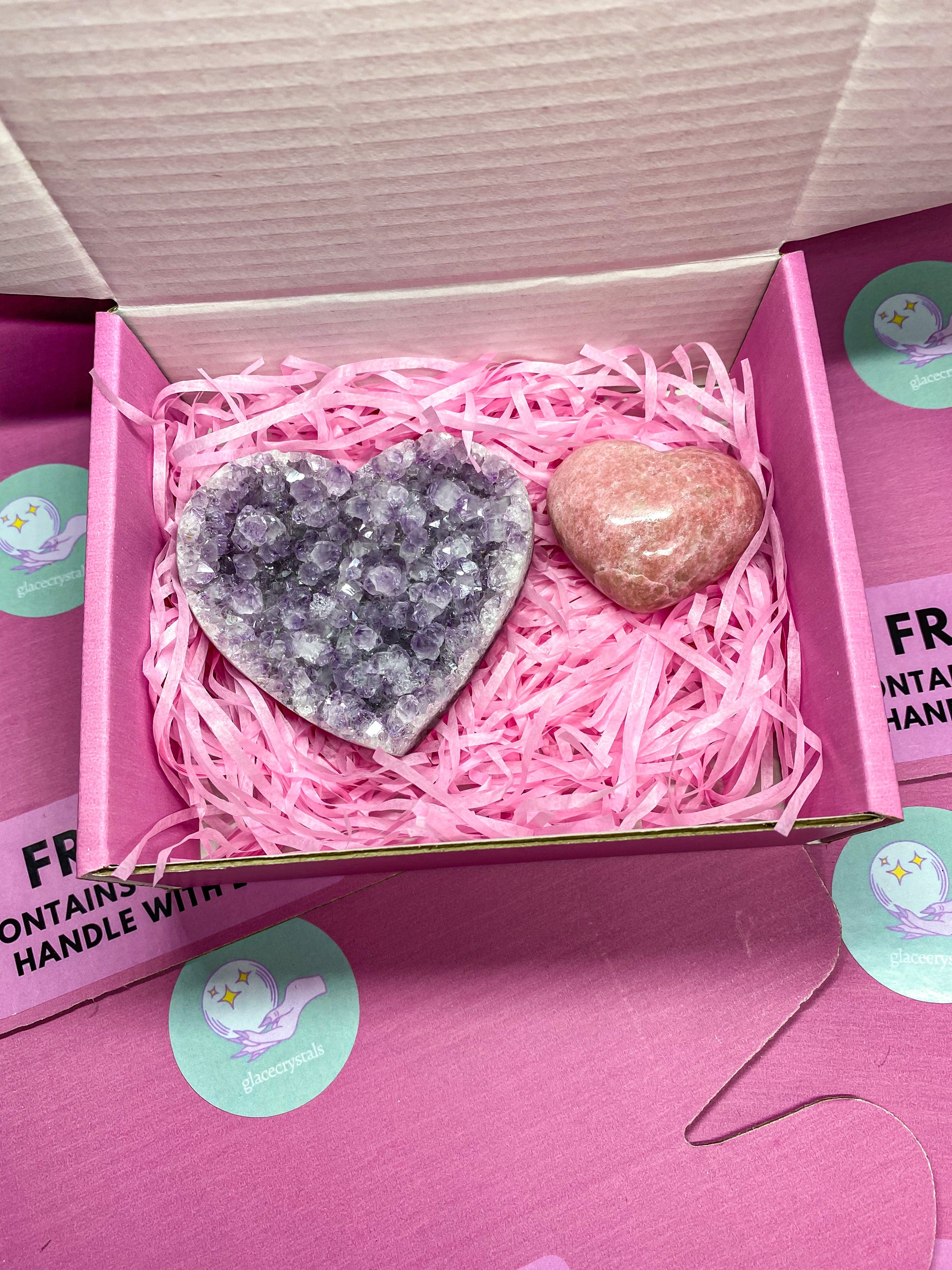 [Add-on Mini Heart] Valentine's Day Amethyst Crystal Heart Box