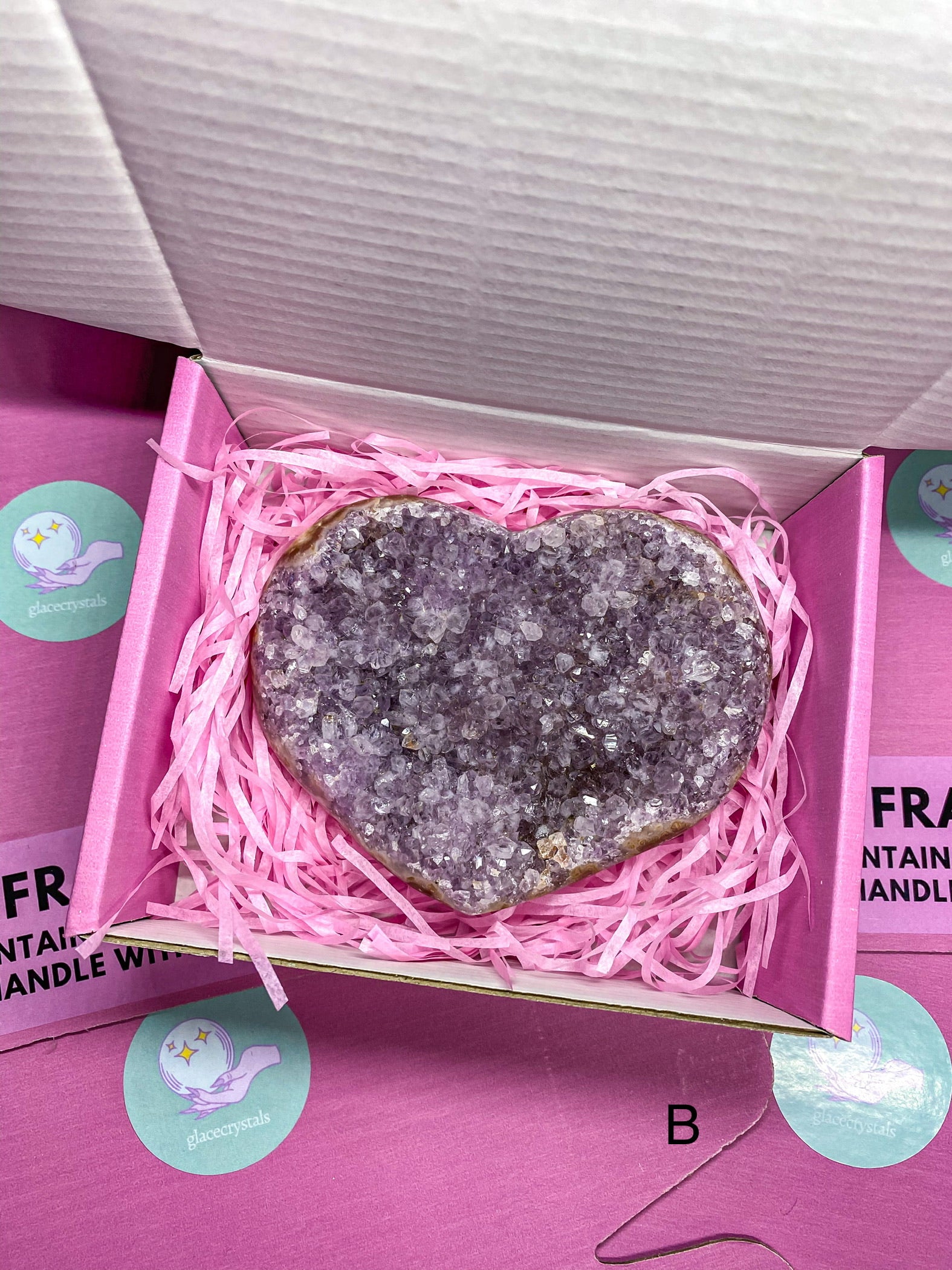 [Add-on Mini Heart] Valentine's Day Amethyst Crystal Heart Box
