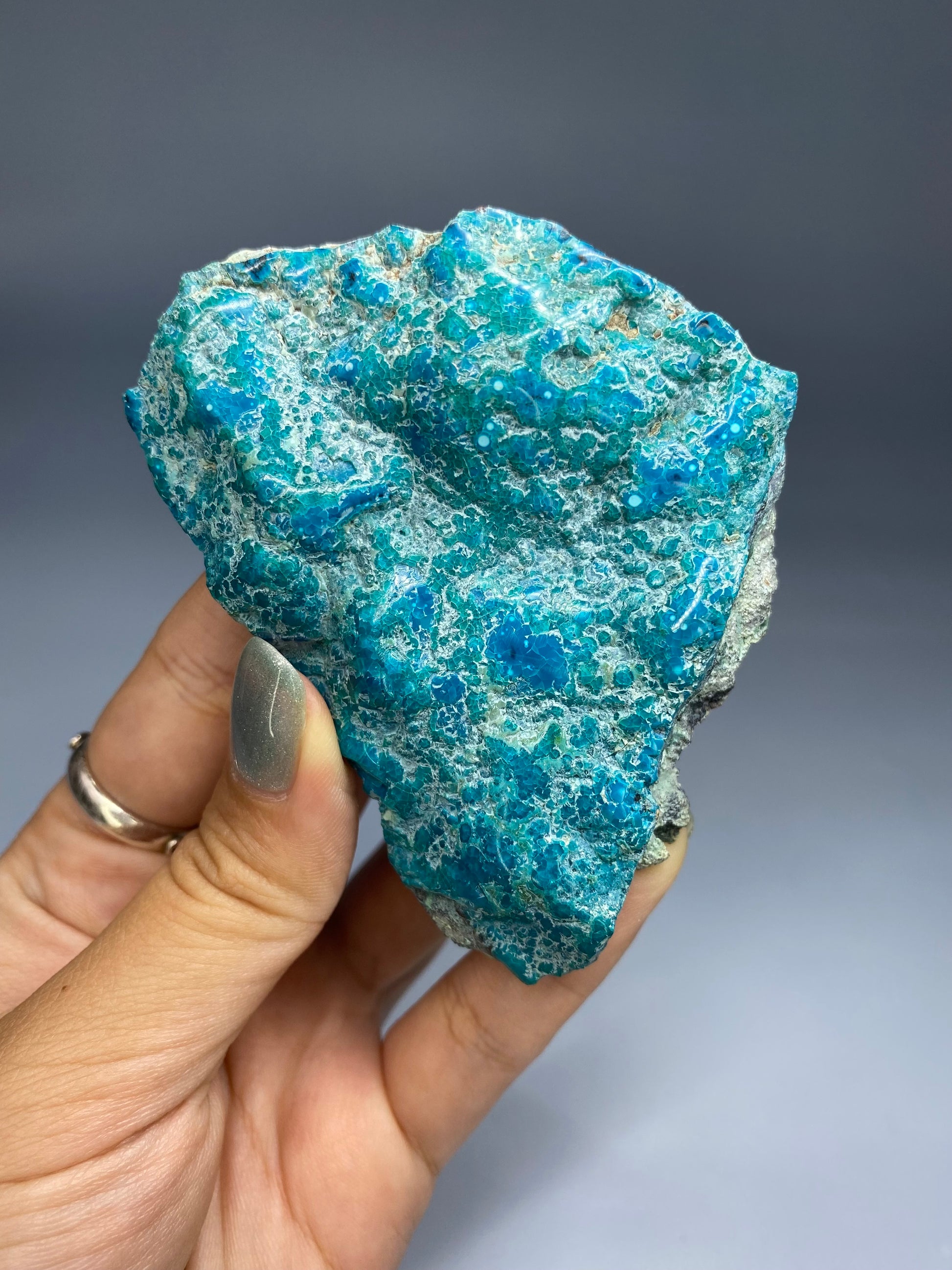 Semi-Polished Chrysocolla on Matrix E