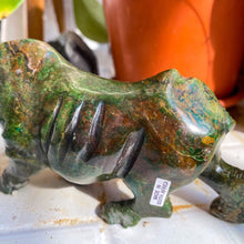 Load image into Gallery viewer, Majestic Verdite / African Jade Hippopotamus Sculpture
