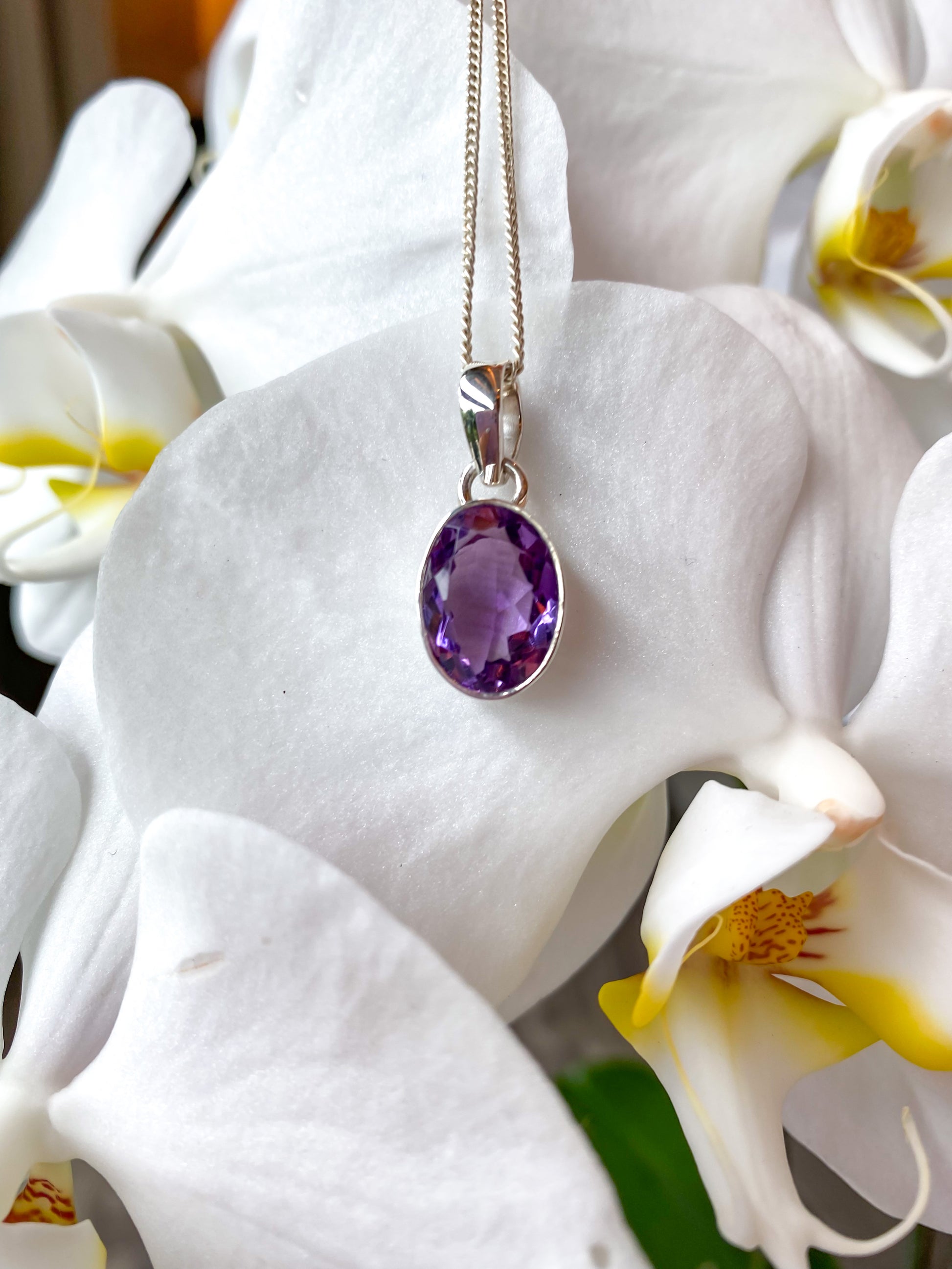 Amethyst Faceted Gemstone Pendant