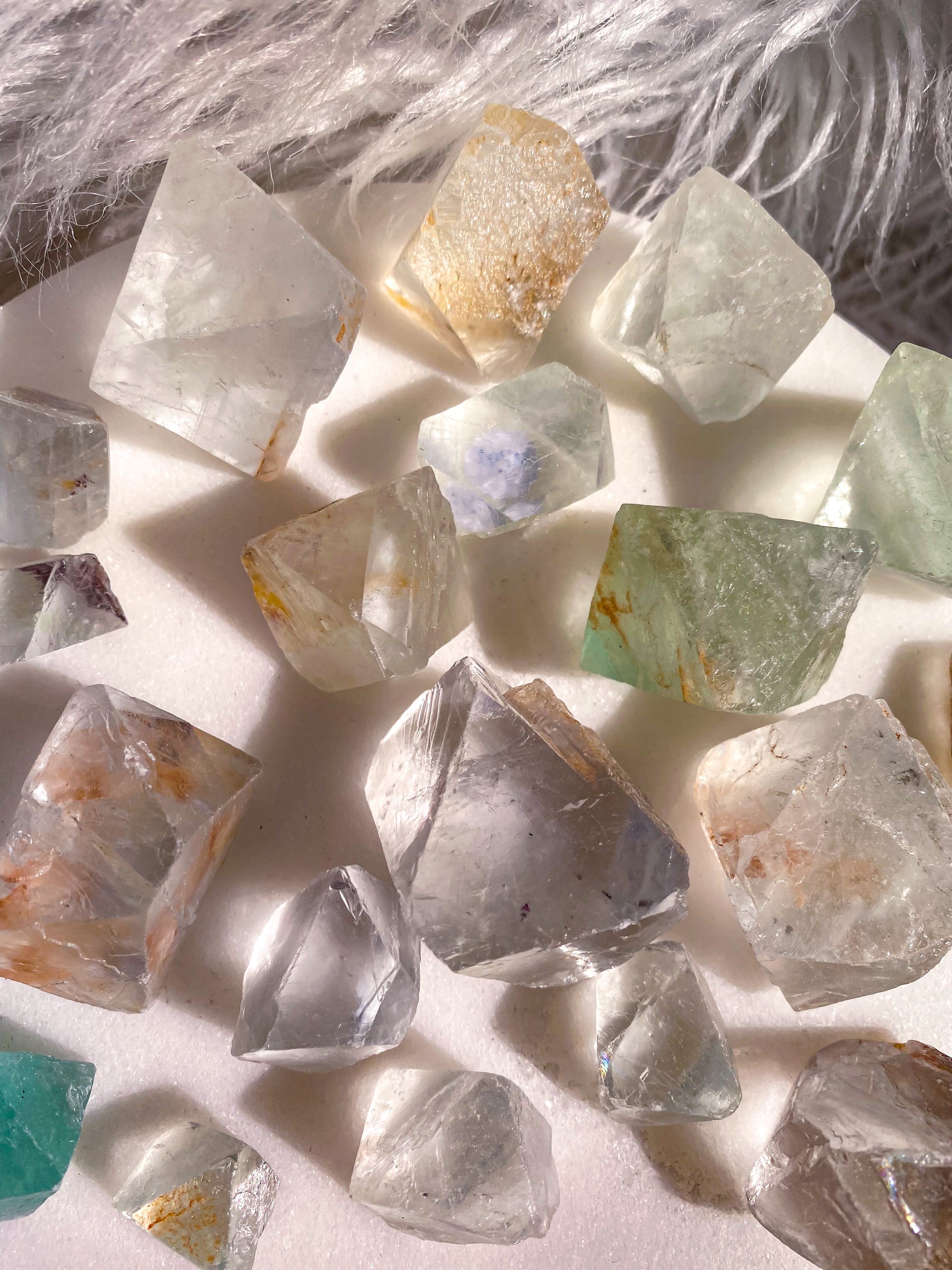 Rare Bipyramidal Octahedron Raw Fluorite