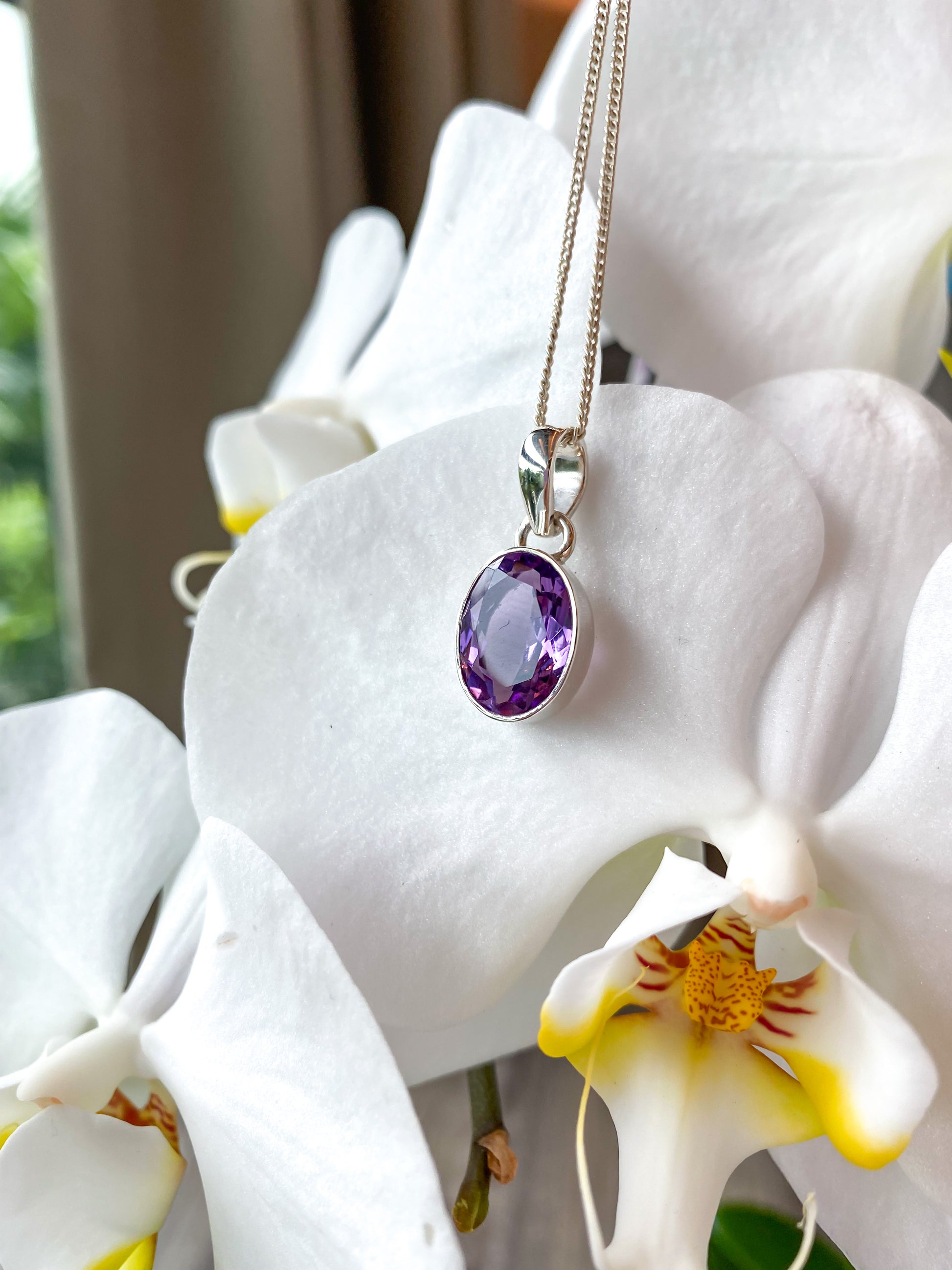 Amethyst Faceted Gemstone Pendant