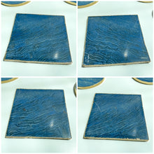 Load image into Gallery viewer, Blue Quartz Large Gold Edged Coasters Platters
