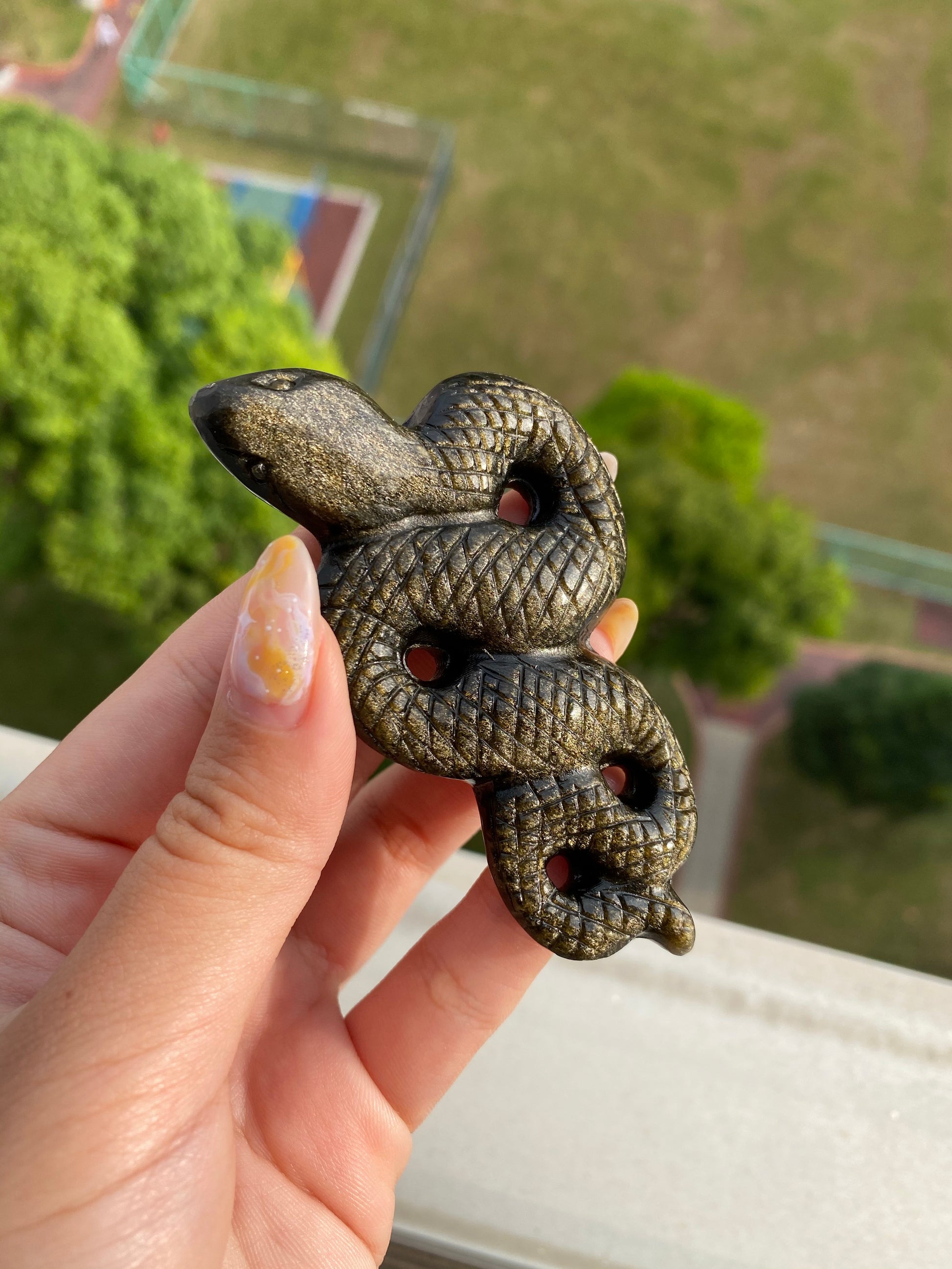Gold Sheen Obsidian Snake