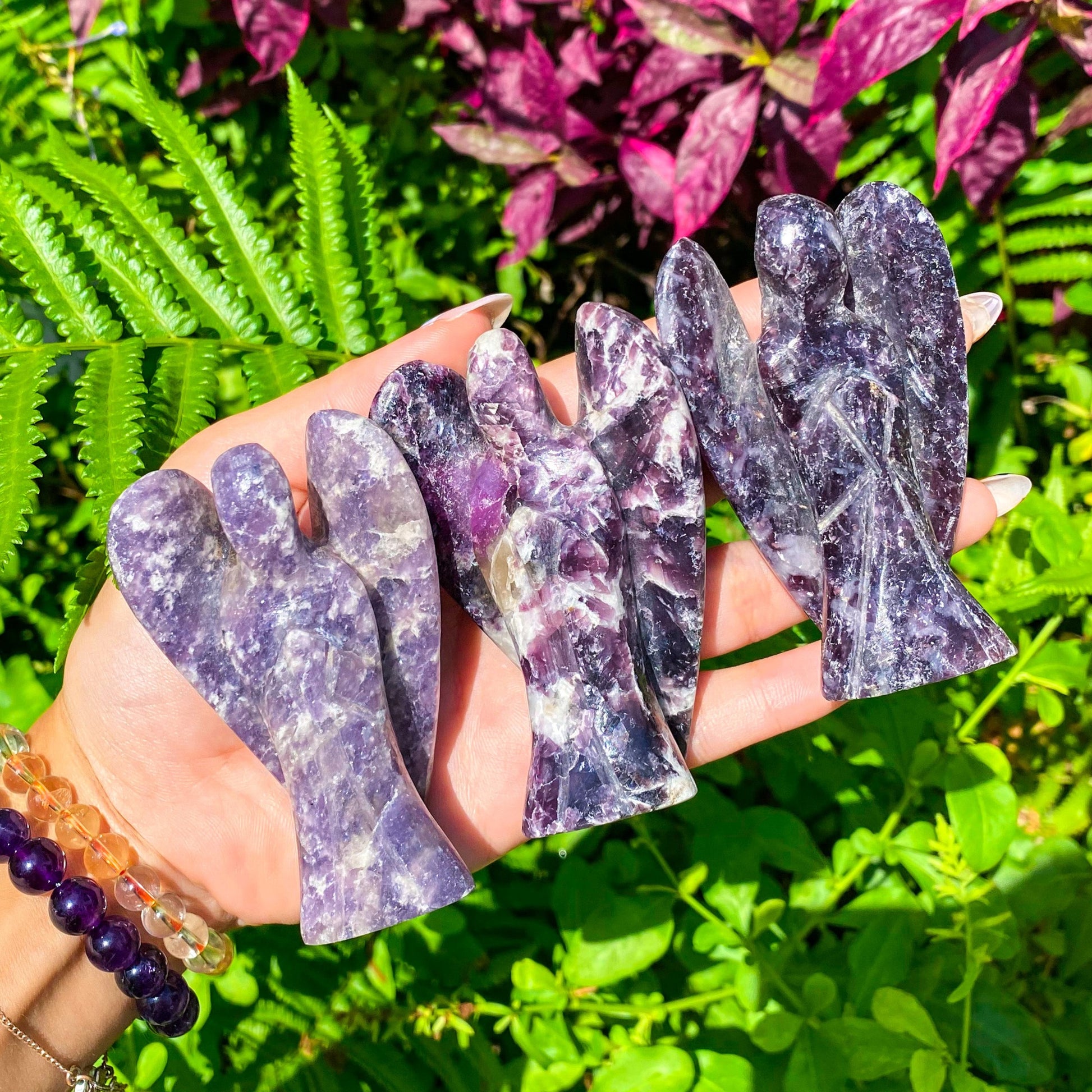 Lepidolite Angel Carving