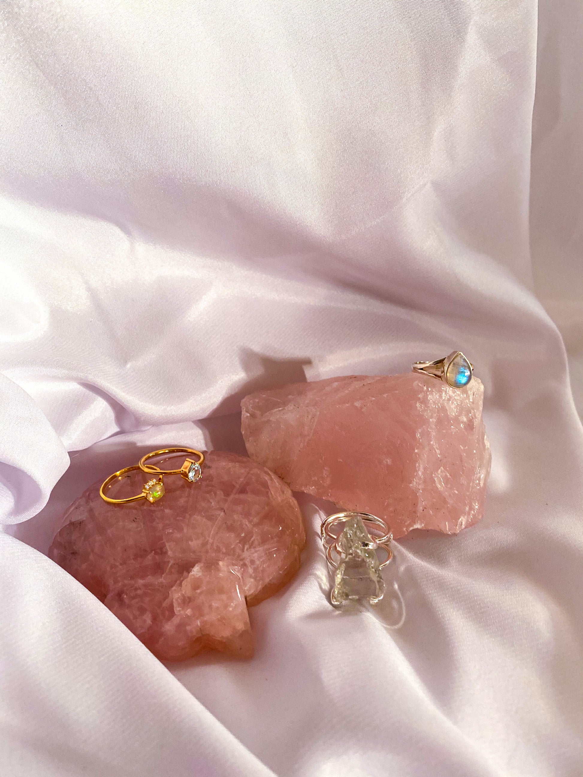 Large Moonstone on Split Band Silver Ring MR-02