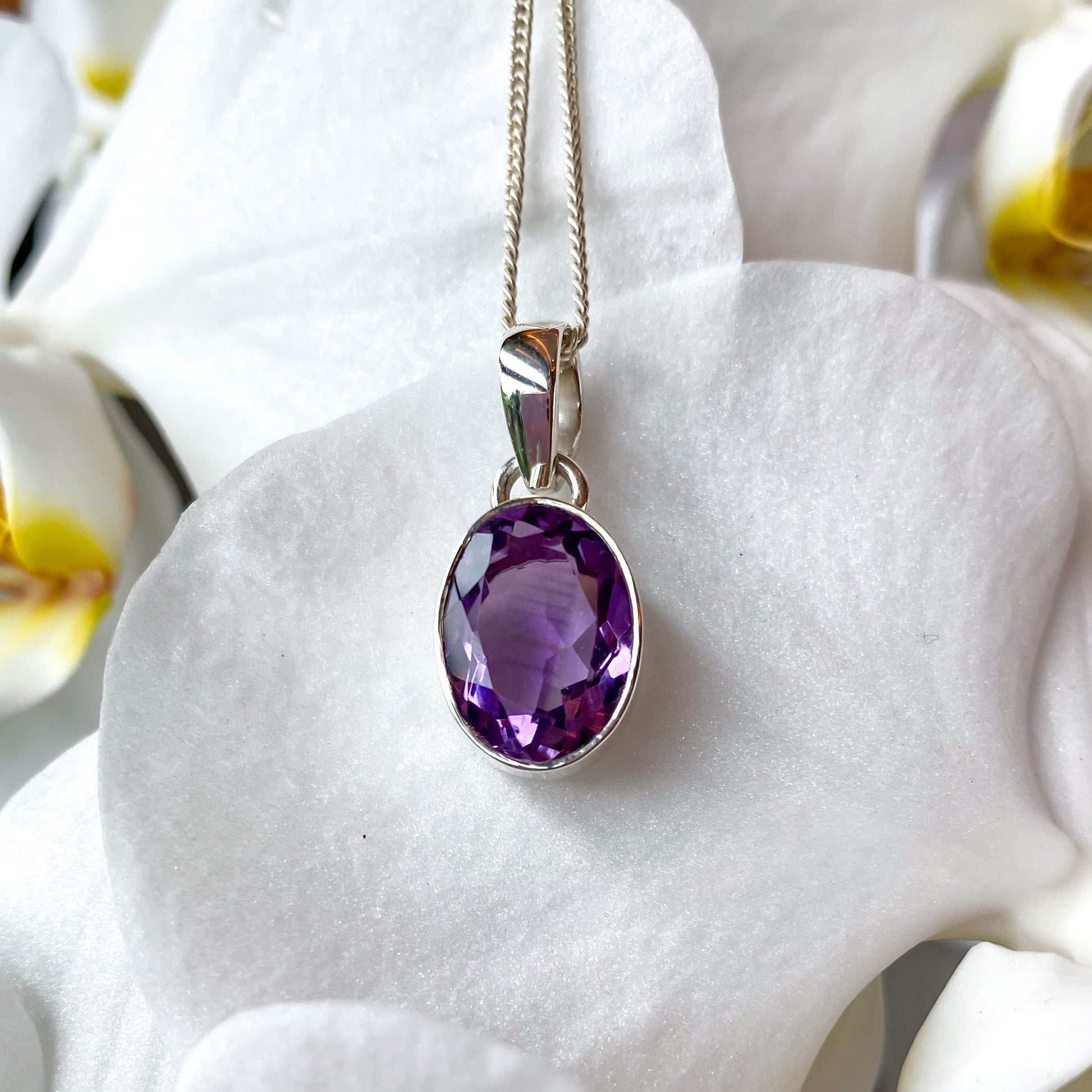 Amethyst Faceted Gemstone Pendant