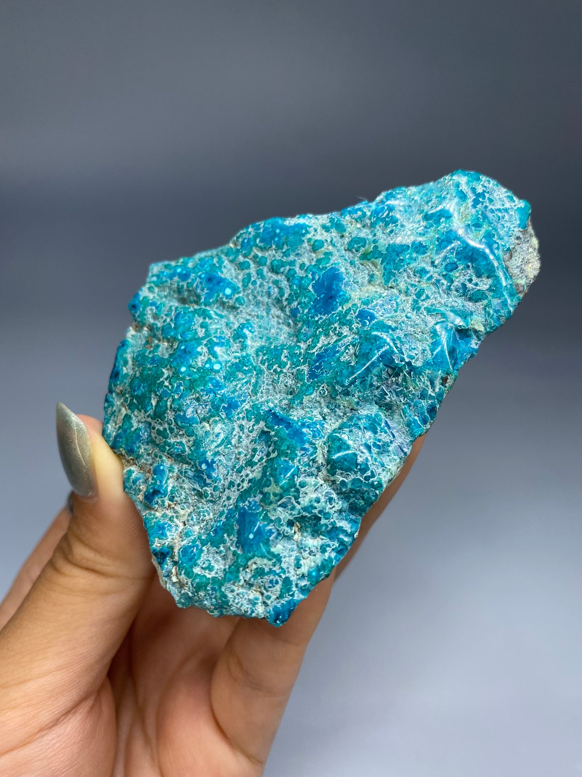 Semi-Polished Chrysocolla on Matrix E