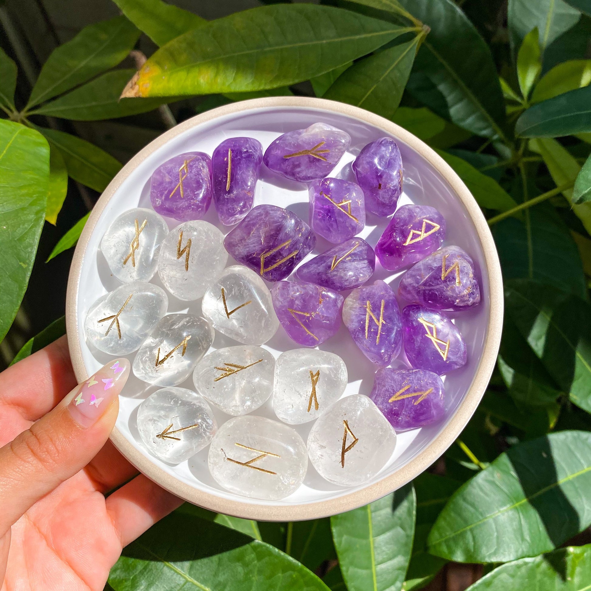 Alphabetised Amethyst Rune Stones