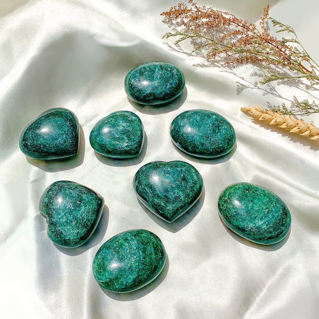 Green Aventurine Puffy Hearts and Palms