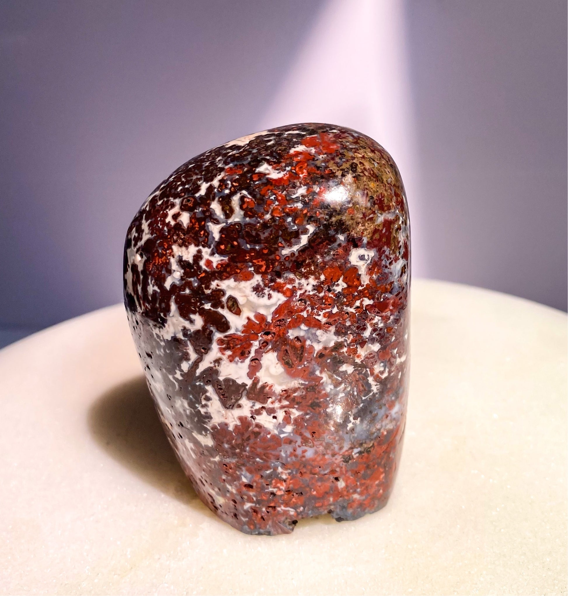 Rare Skeleton Coast Jasper Flower Jasper Freeform A from Namibia Red Brecciated Jasper with Agate