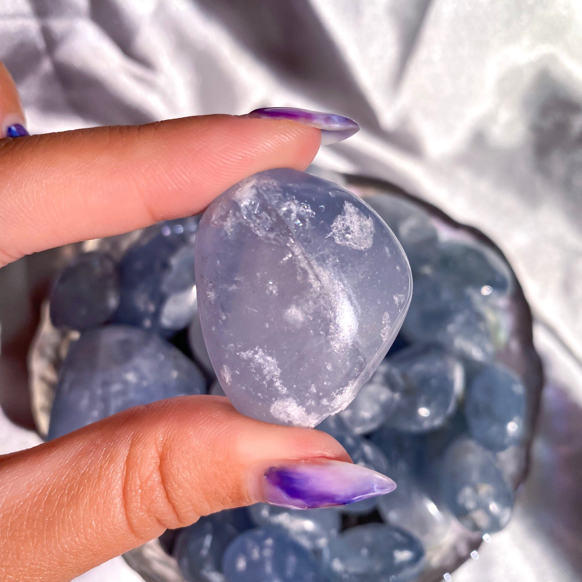 Celestite Tumbles - Gemmy and Flashy Pocket Pieces for Crystal Gridding