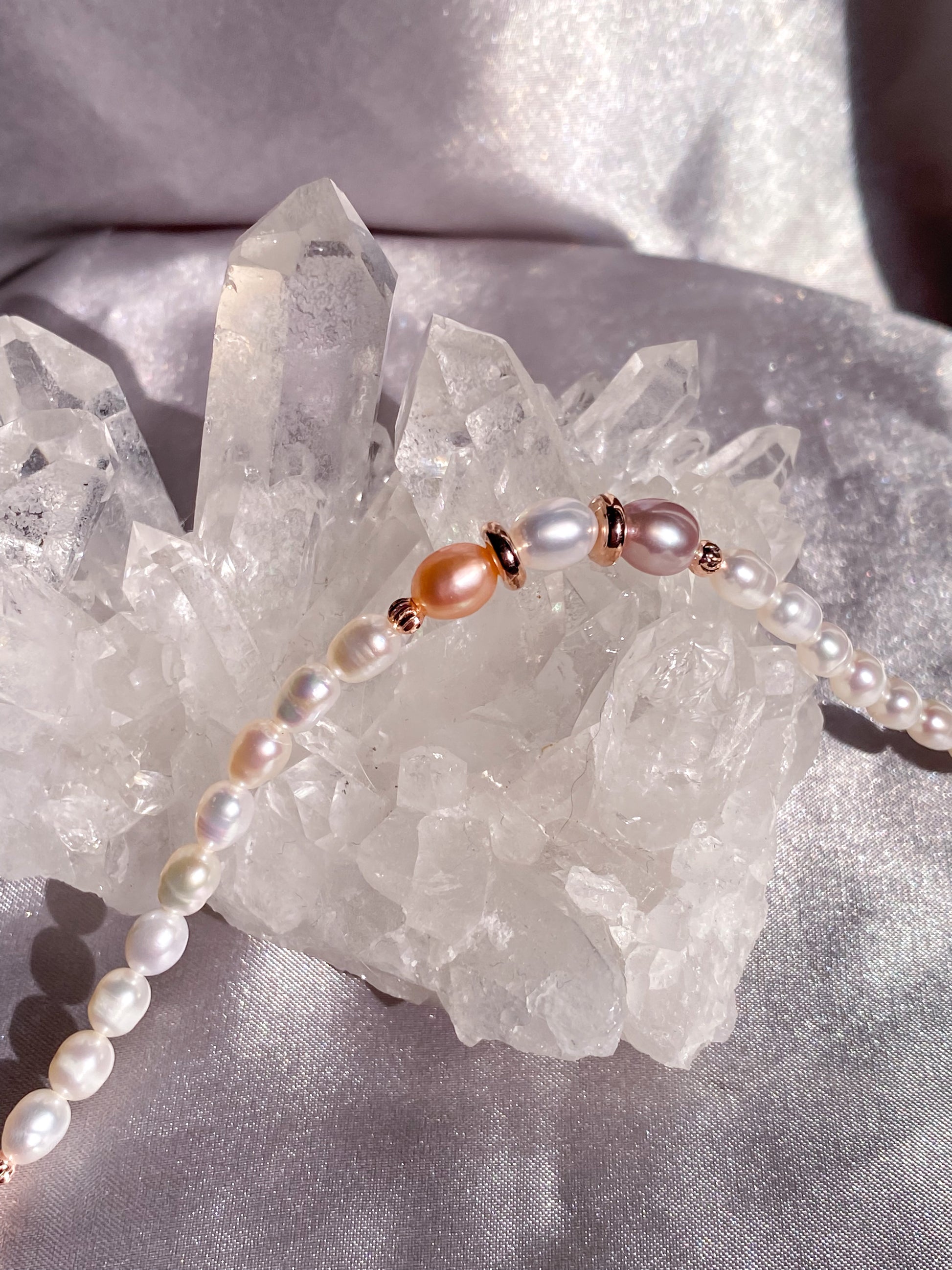 Ethereal Tricolor Natural Freshwater Pearl Bracelet