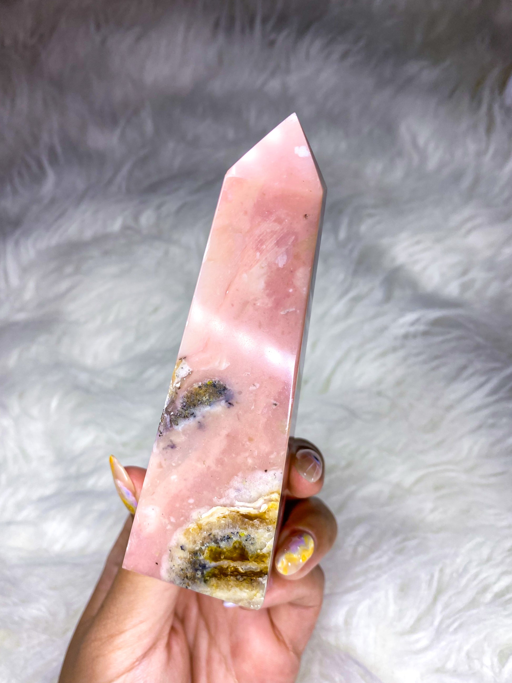Genuine Pink Opal Obelisk