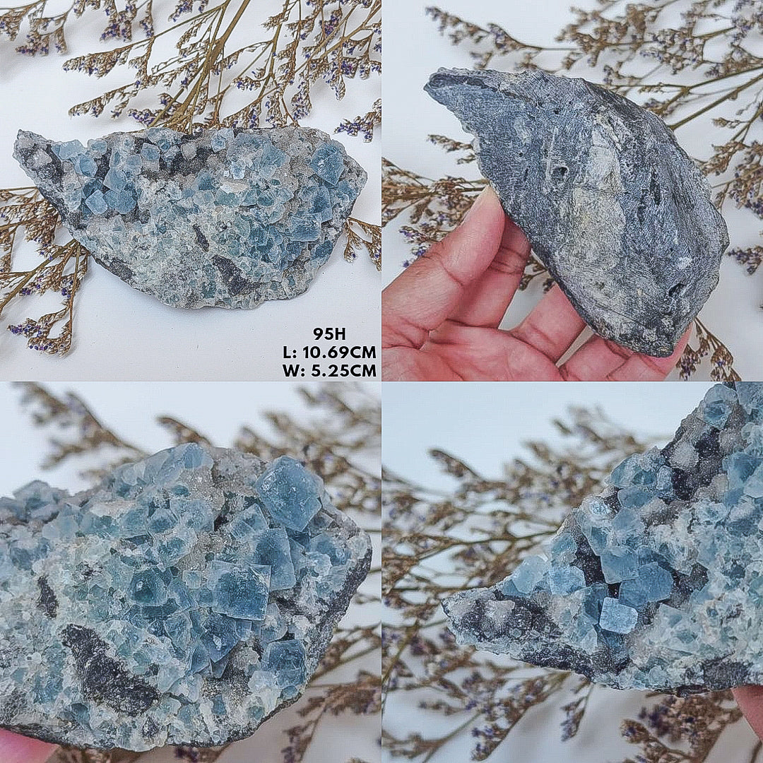Icy Blue Cubic Fluorite from Fujian