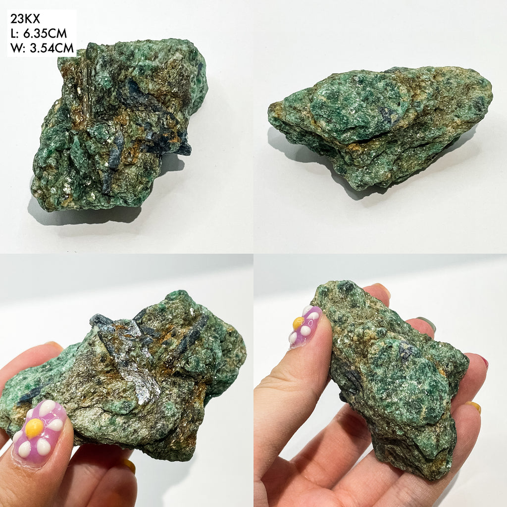 Fuchsite, Green Aventurine and Blue Kyanite with Mica Sparkly Raw Specimens