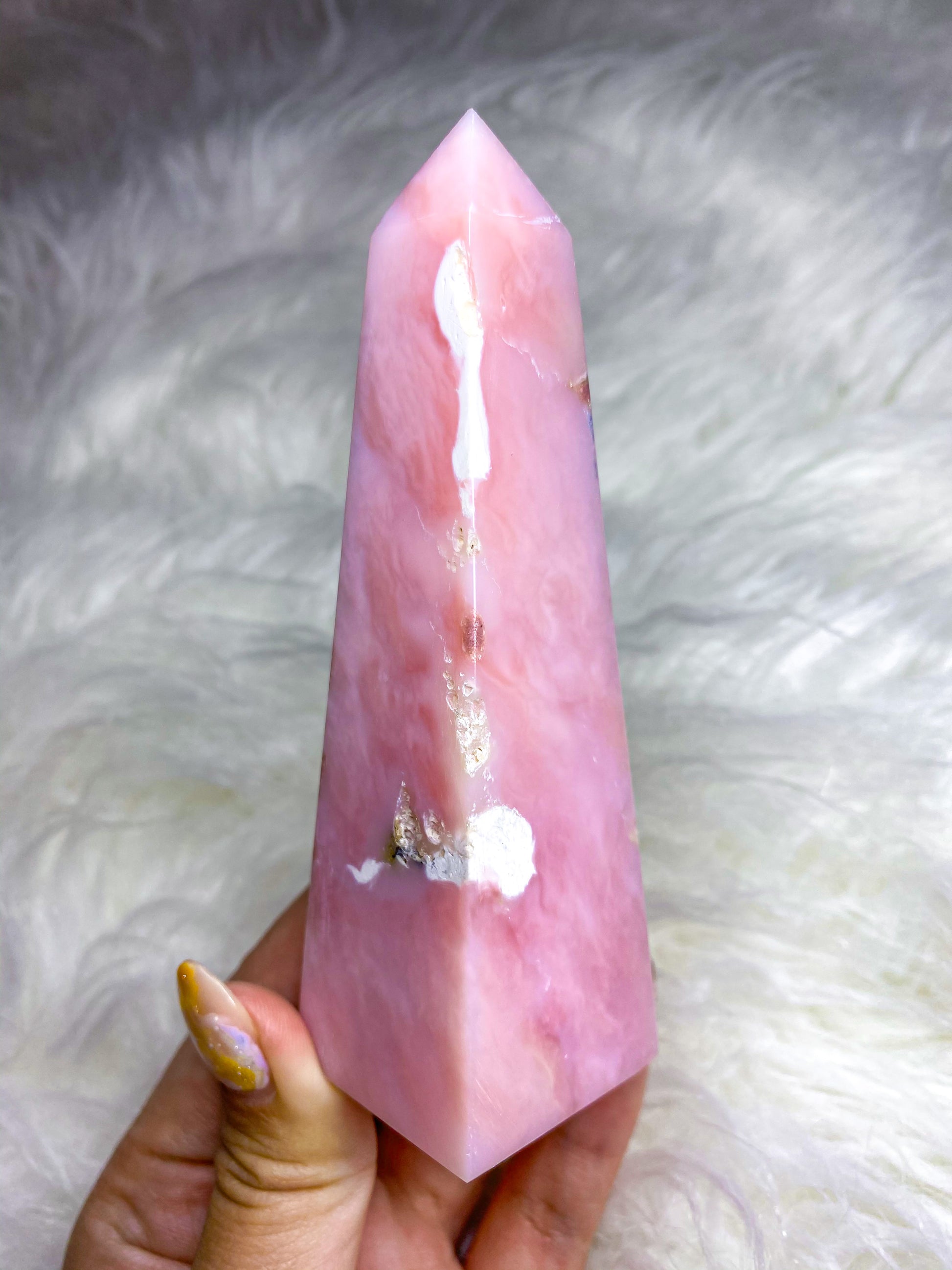 Genuine Pink Opal Obelisk
