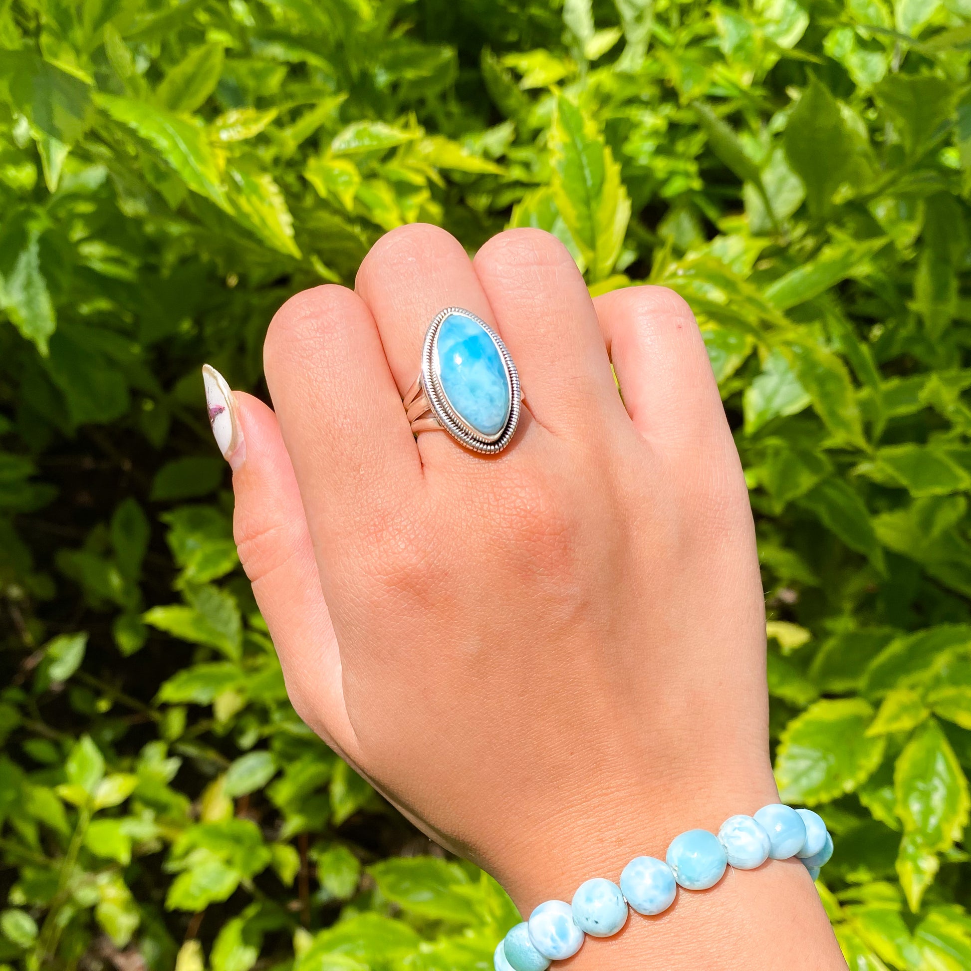 Larimar Marquise Silver Ring LR-01