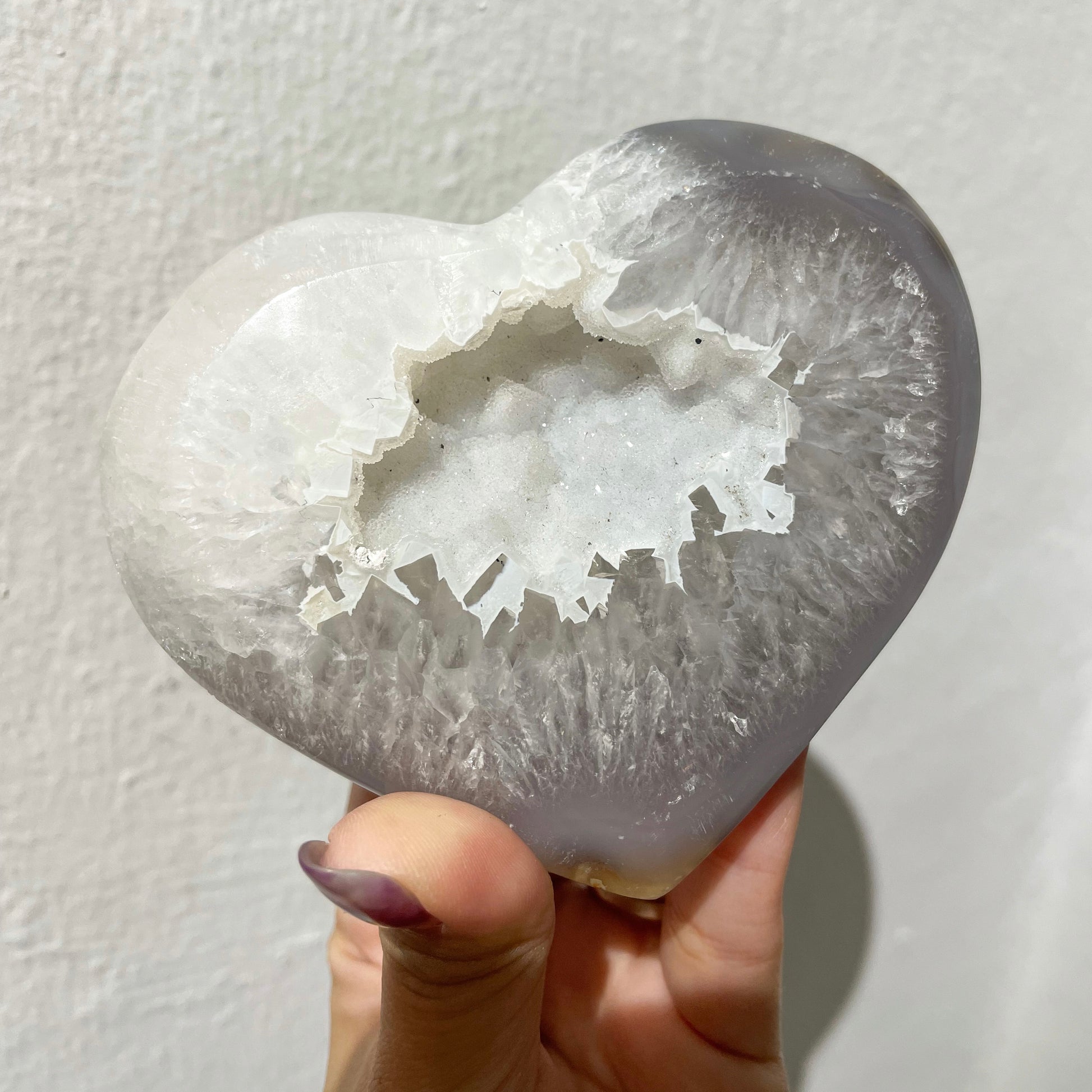 Snow Mountain Druzy Agate Heart