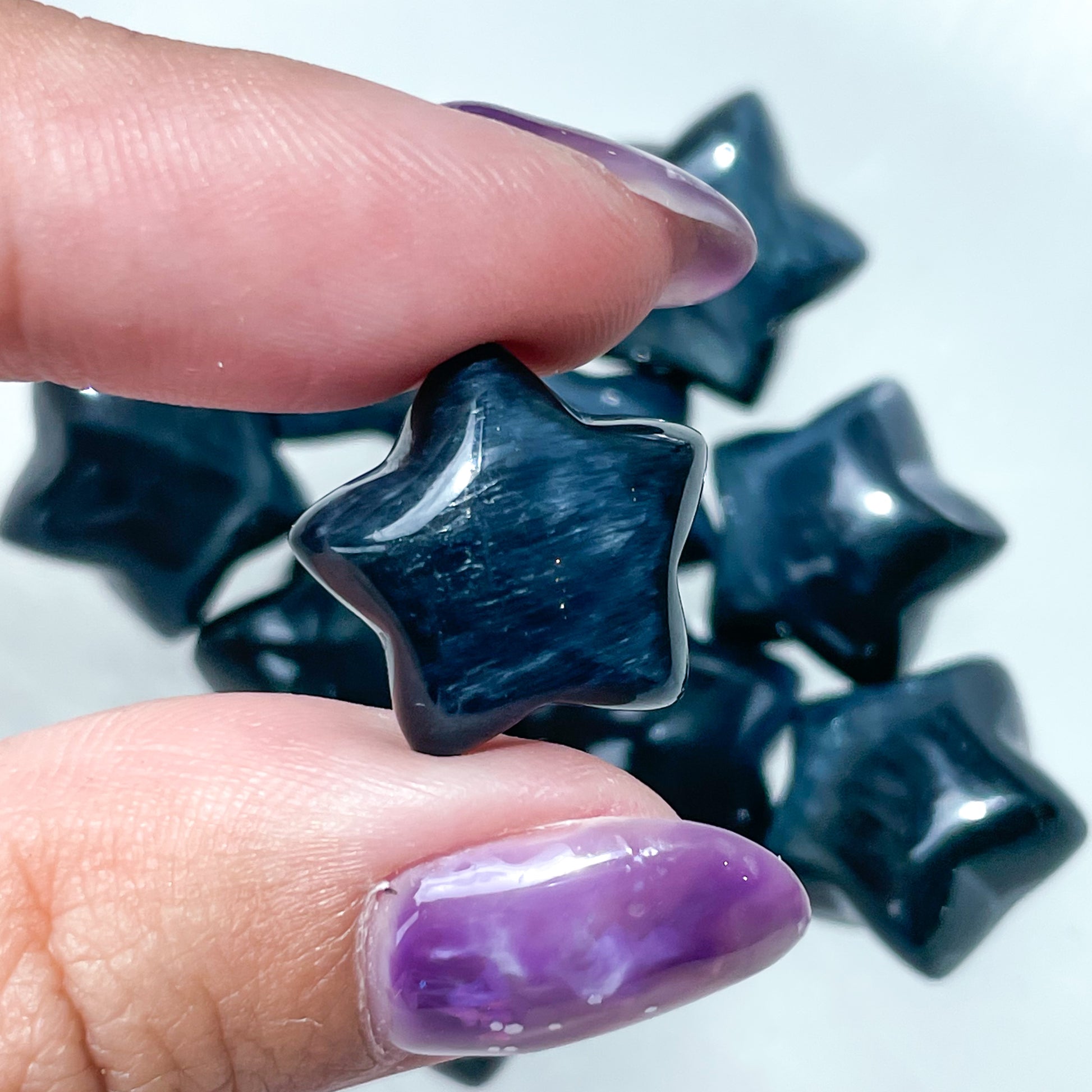 Blue Tiger Eye Flashy Mini Stars