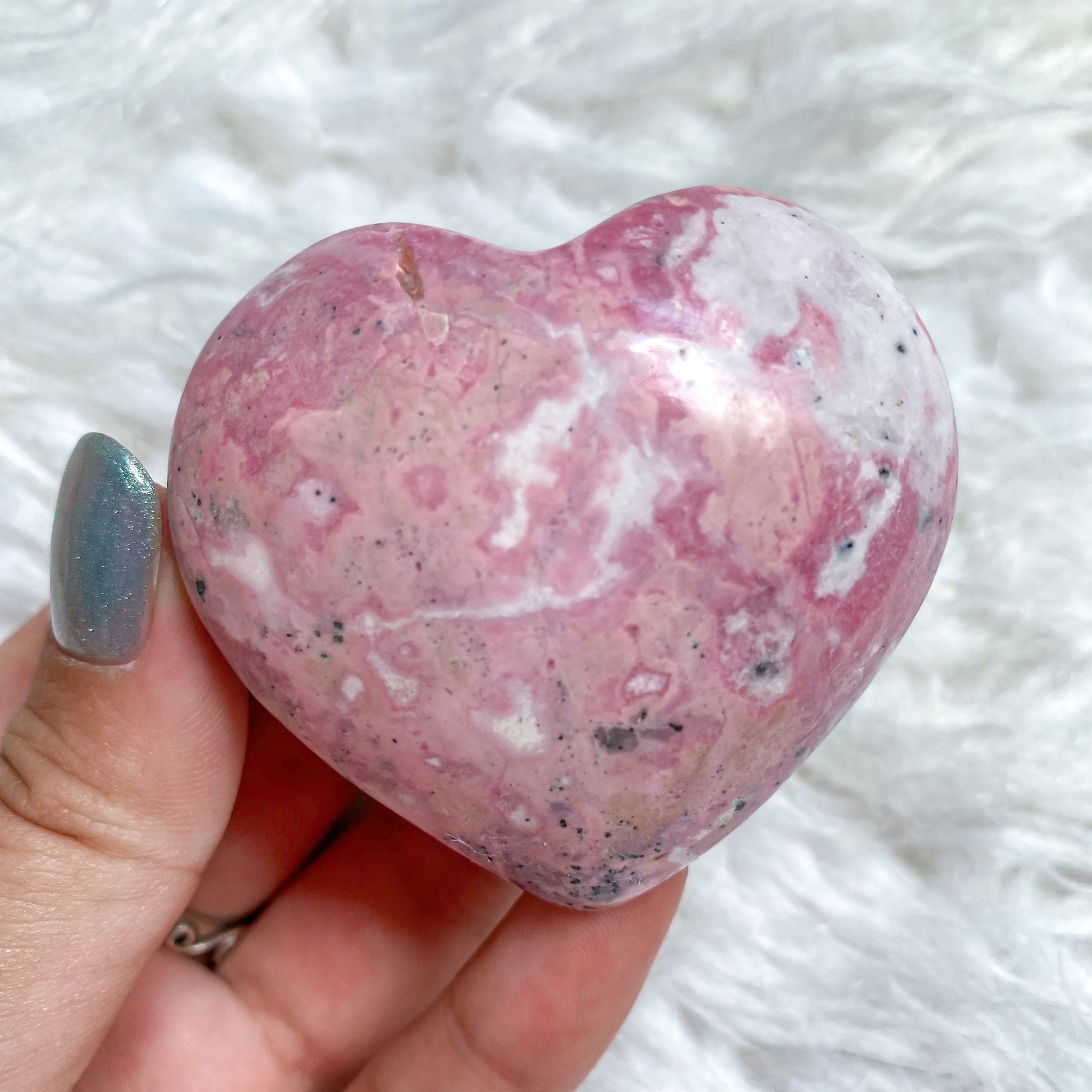 Peruvian Rhodonite Puffy Heart R4