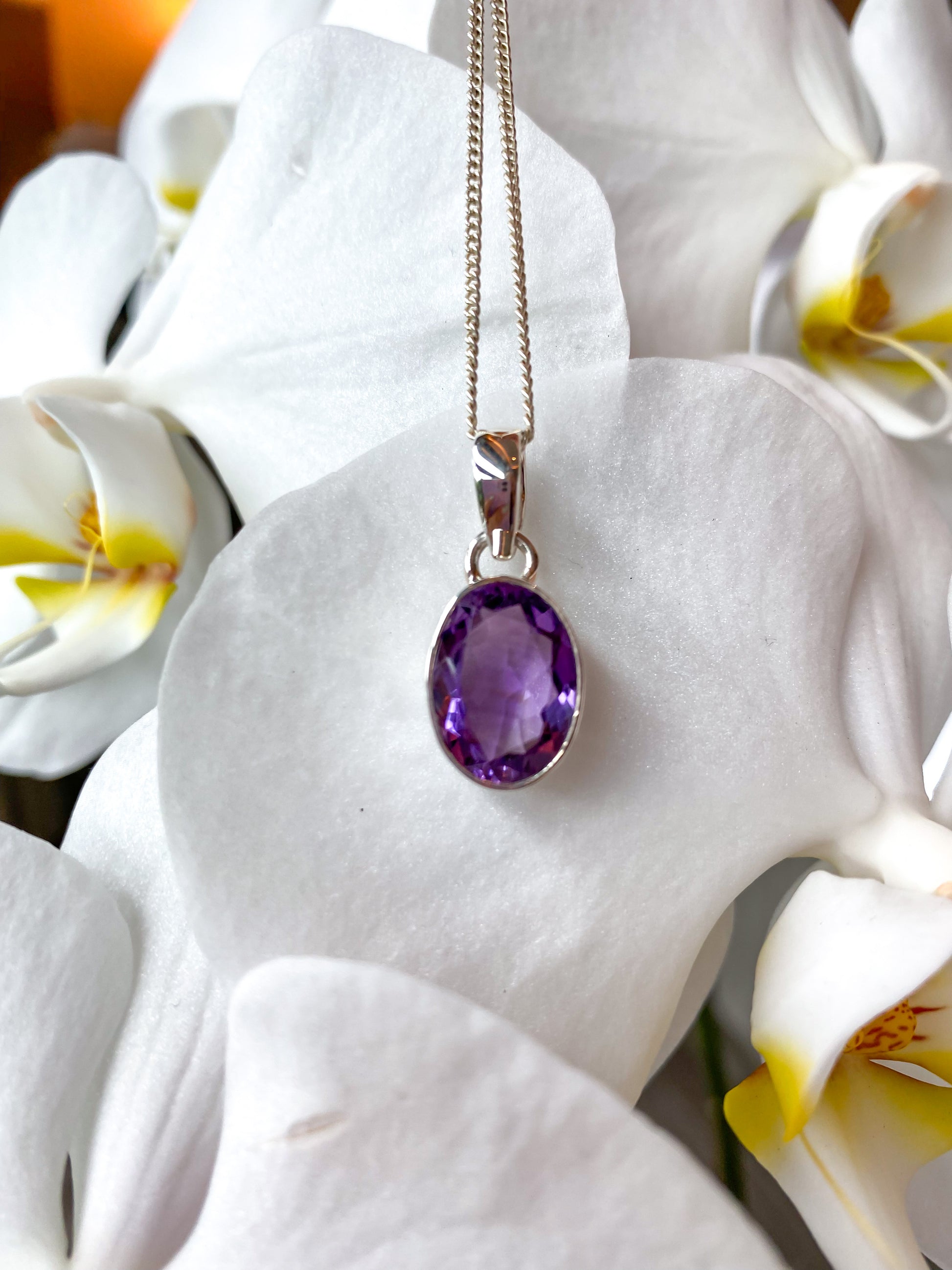 Amethyst Faceted Gemstone Pendant