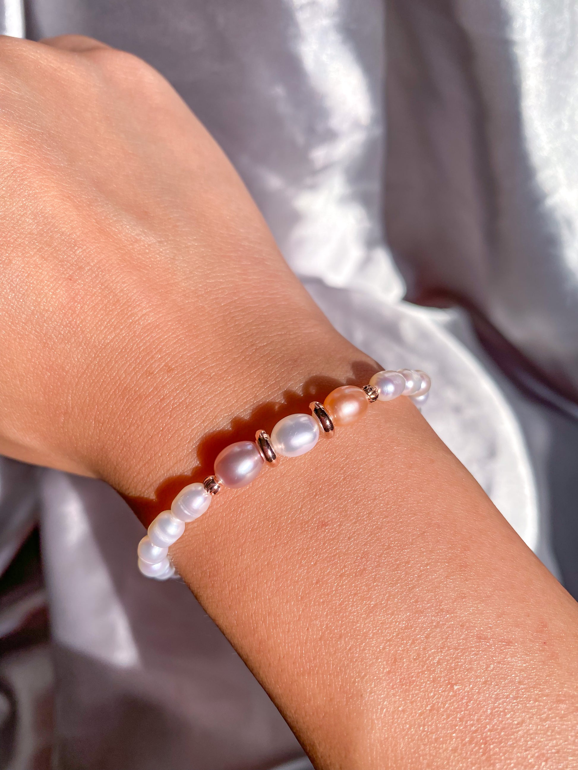 Ethereal Tricolor Natural Freshwater Pearl Bracelet
