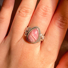 Load image into Gallery viewer, Rhodochrosite on Bohemian Silver Ring RR-01
