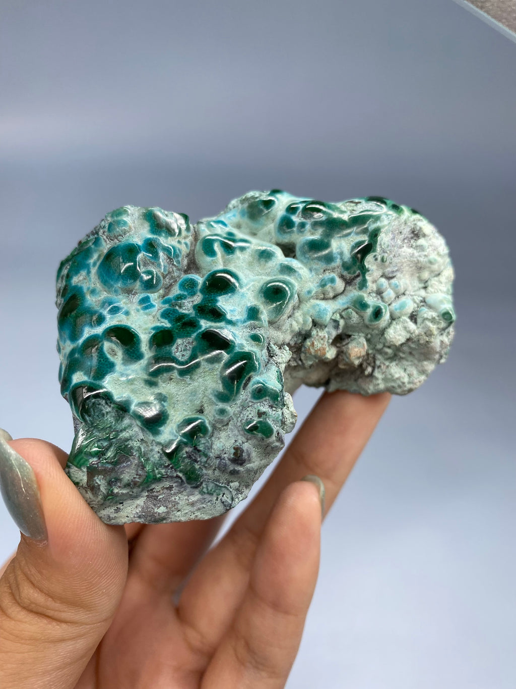 Semi-Polished Chrysocolla on Matrix B