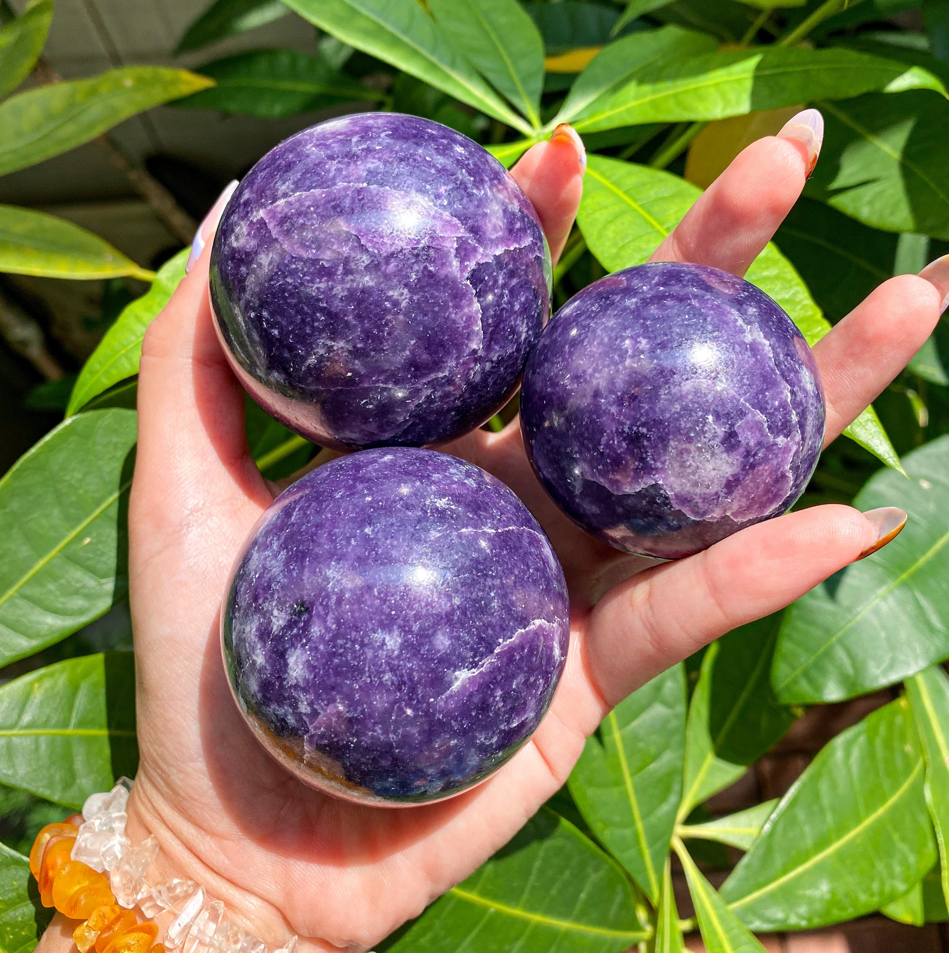 Lepidolite with Mica Galaxy Spheres