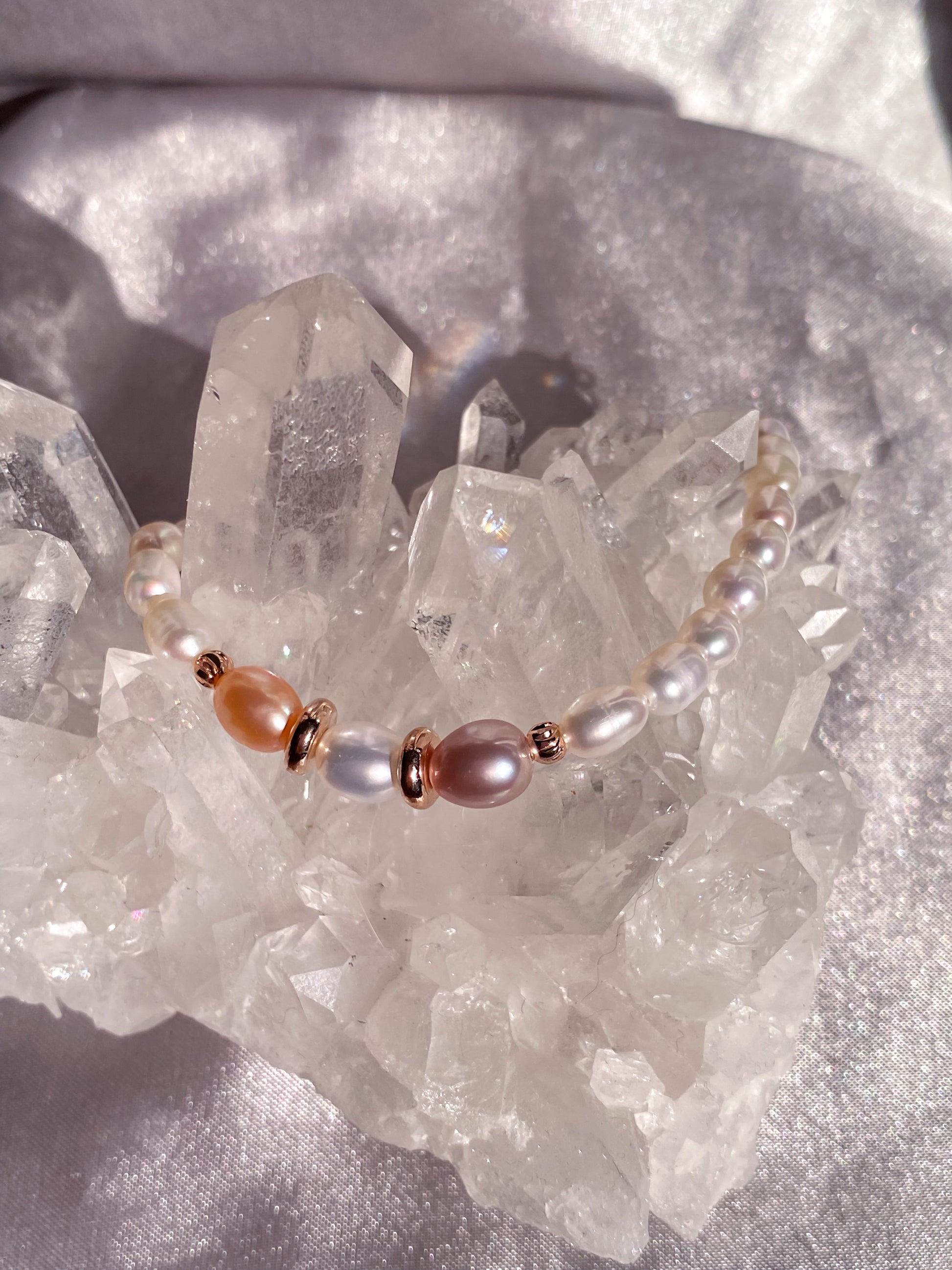 Ethereal Tricolor Natural Freshwater Pearl Bracelet