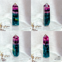 Load image into Gallery viewer, Teal Green and Purple Fluorite Towers
