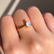 Load image into Gallery viewer, Moonstone Gemstone Ring with Dainty Gold Band MR-01

