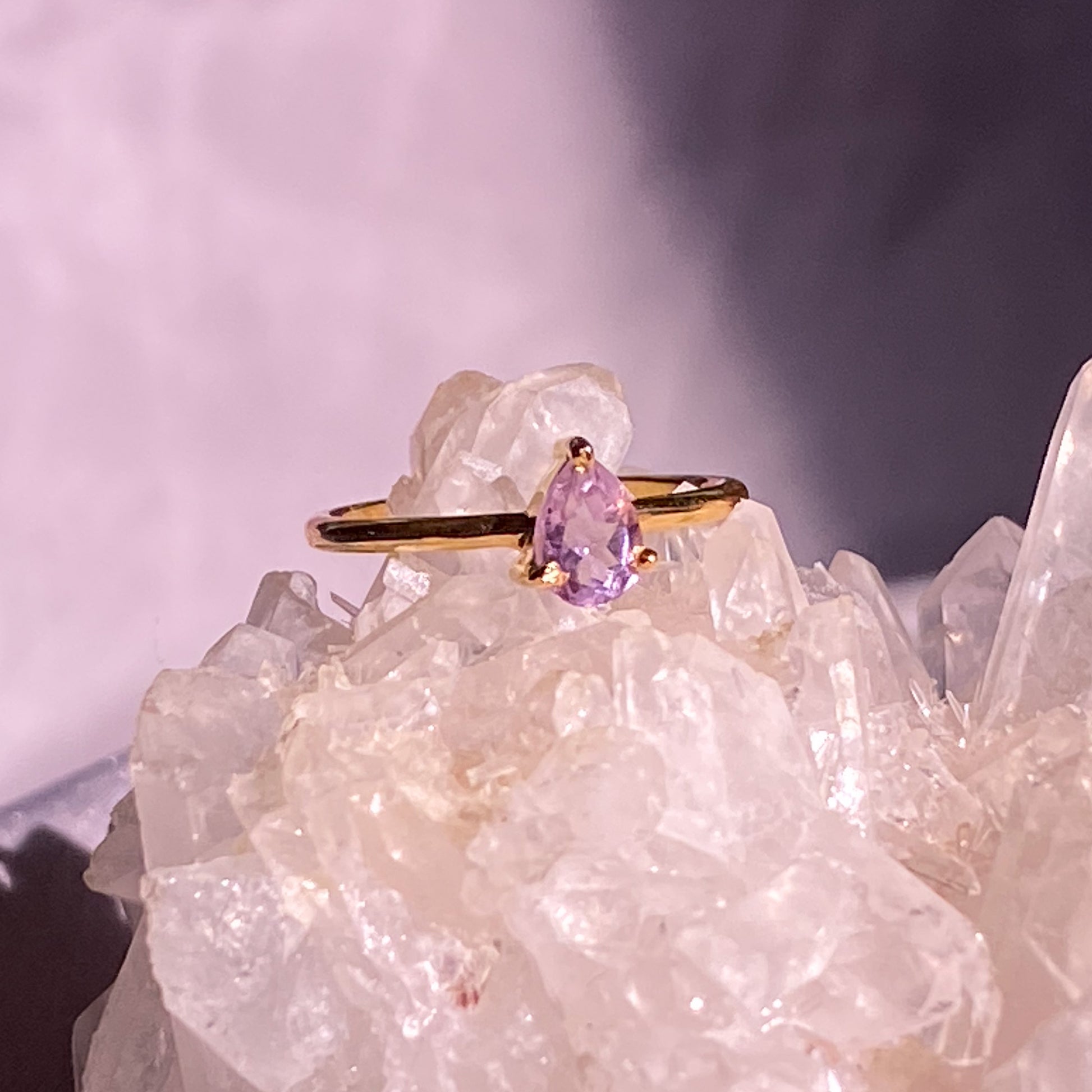 Amethyst Gemstone in Dainty Gold Filled