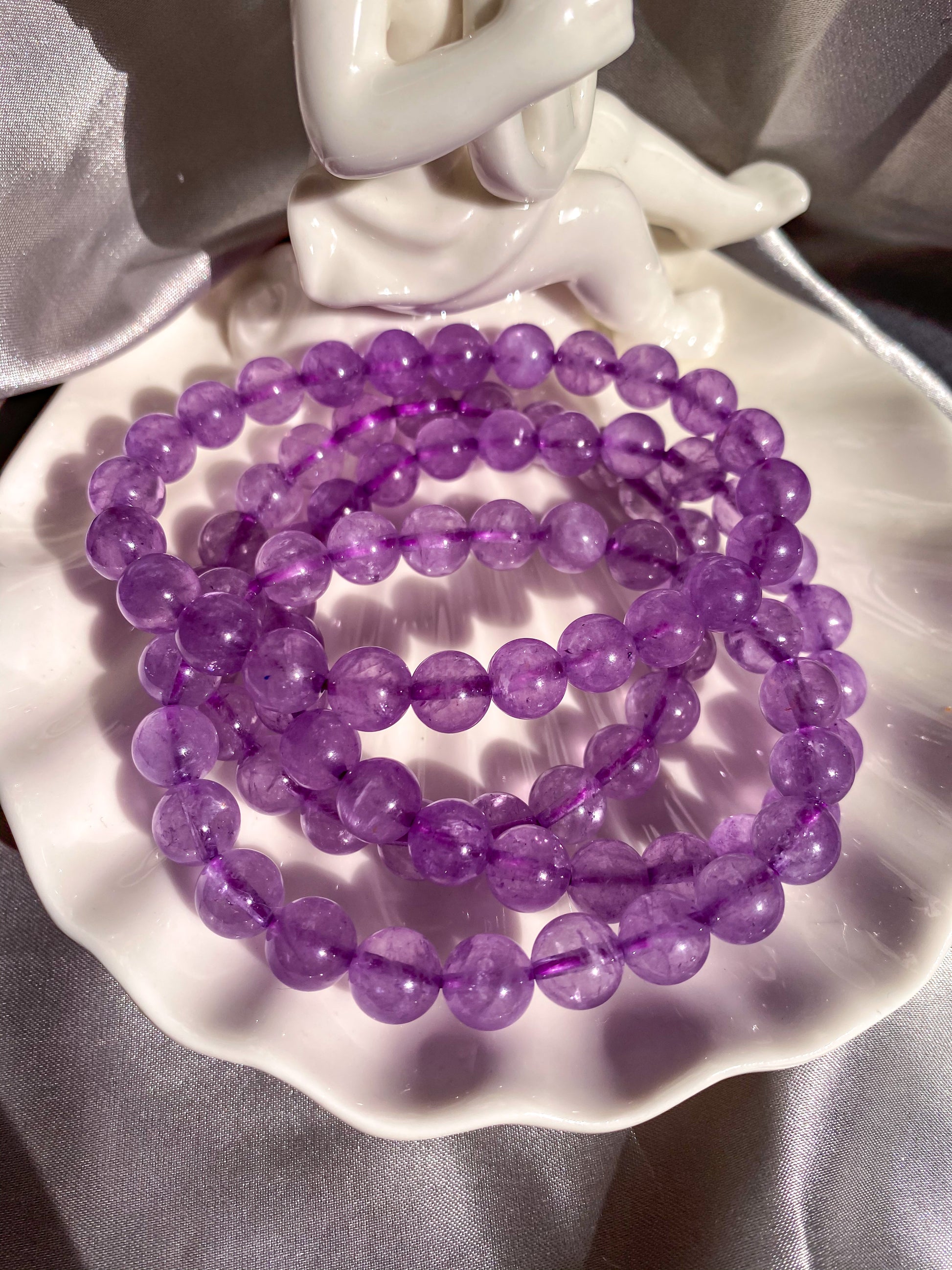 Lavender Amethyst Bead Bracelet