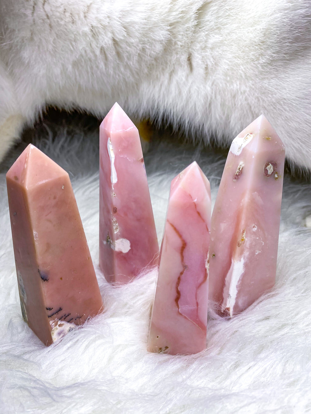 Genuine Pink Opal Obelisk
